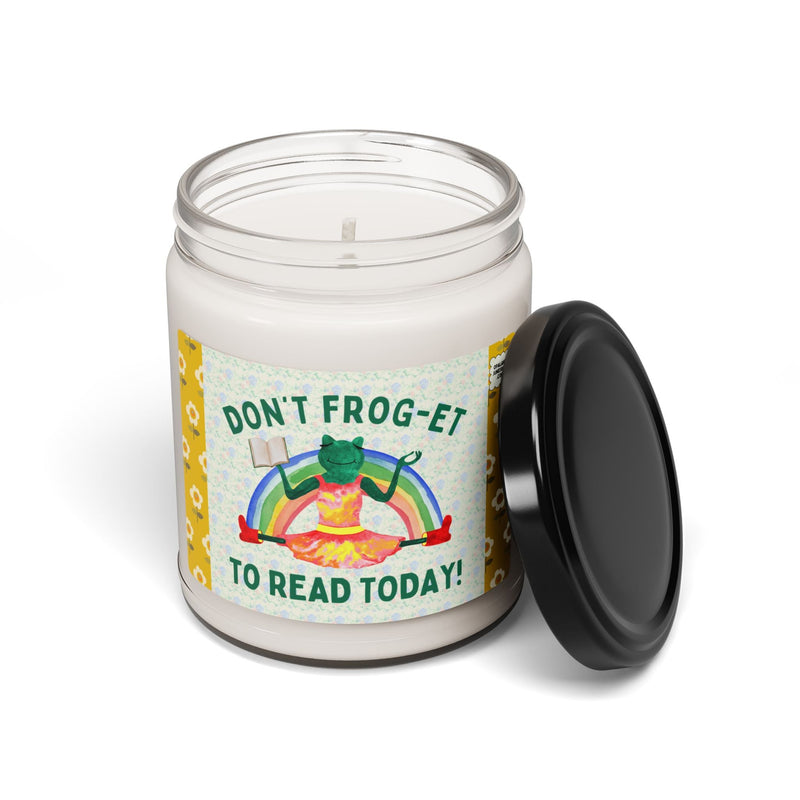 Silly Bookish Candle, Reader Who Loves Frogs: 9 oz Soy Candle, Book Lover Gift Idea, Chaotically Unhinged Decor for Library, Bookworm Gift - Opal and June