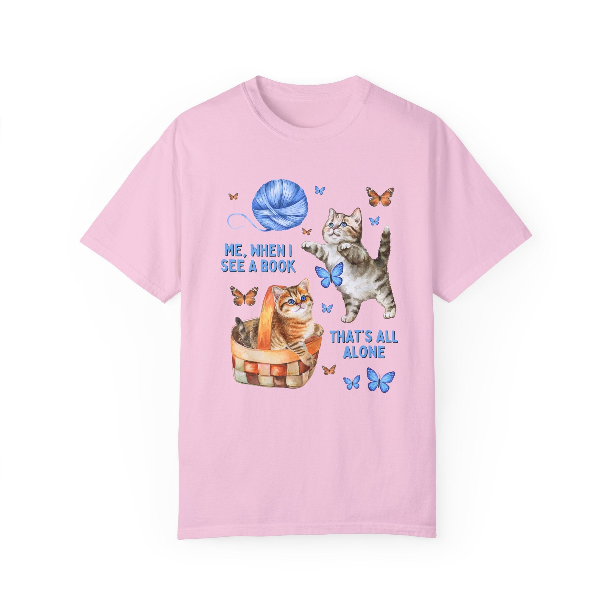 Silly Bookish Tee Shirt for Cat Mom, Cat Dad, Funny Bookworm Shirt for Reader Who Loves Cats, Cute Reading Gift for Book Lover or Librarian - Opal and June