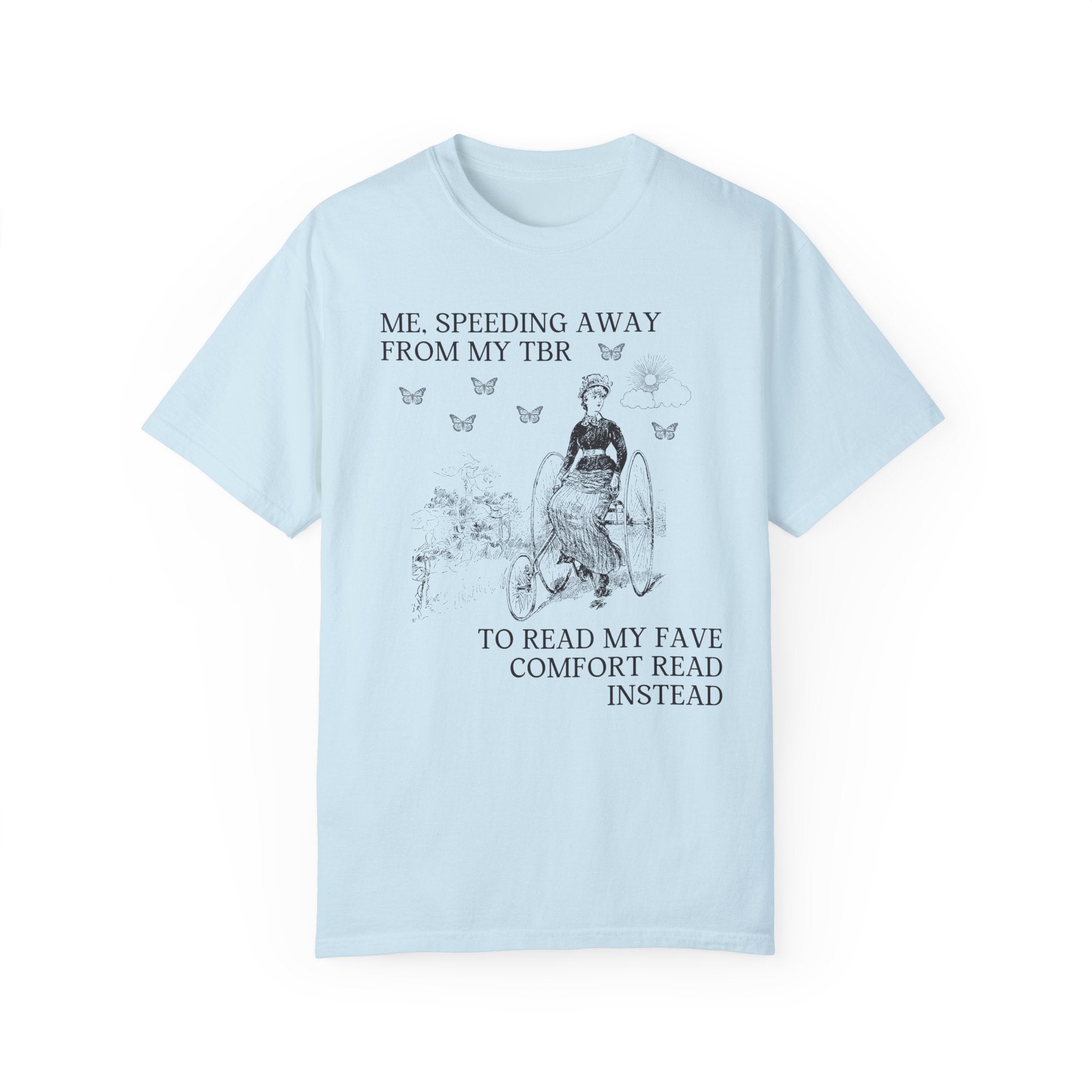 Silly Bookish Tee Shirt for Romance Reader: Funny Historical Fiction T-Shirt with Boho Butterflies, Cute TBR Reading Gift for Bookworm - Opal and June