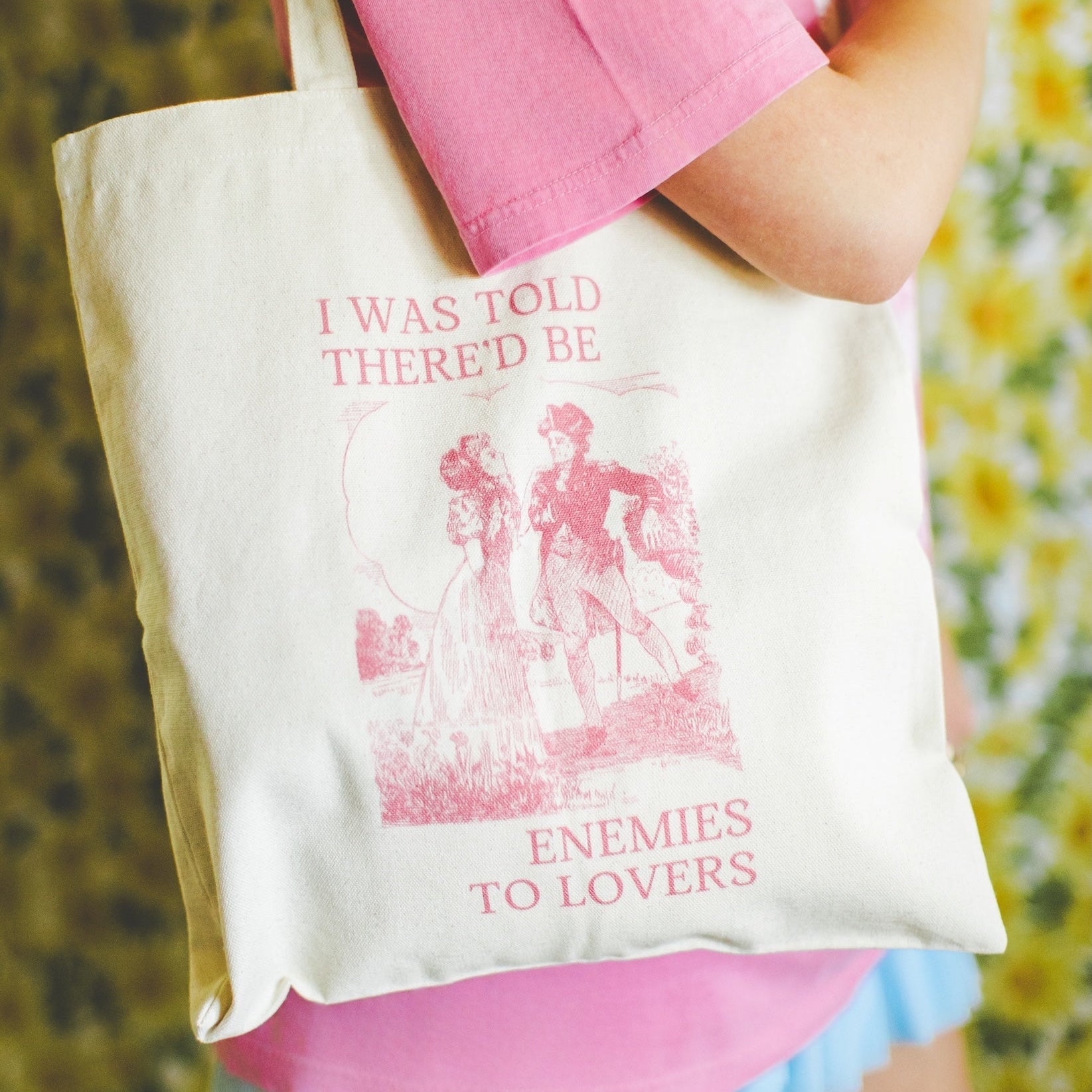 Silly Bookish Tote Bag for Romance Reader: Enemies to Lovers - Opal and June