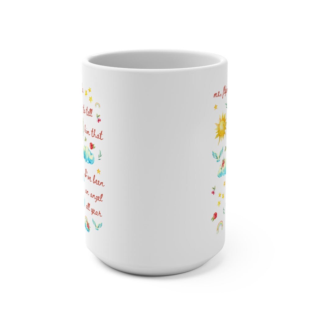 Silly Christmas Lover Coffee Mug, Vintage Aesthetic Angel and Flowers, Funny Saying Mug for Friend Who Loves Christmas, Cute Sarcastic Gift - Opal and June