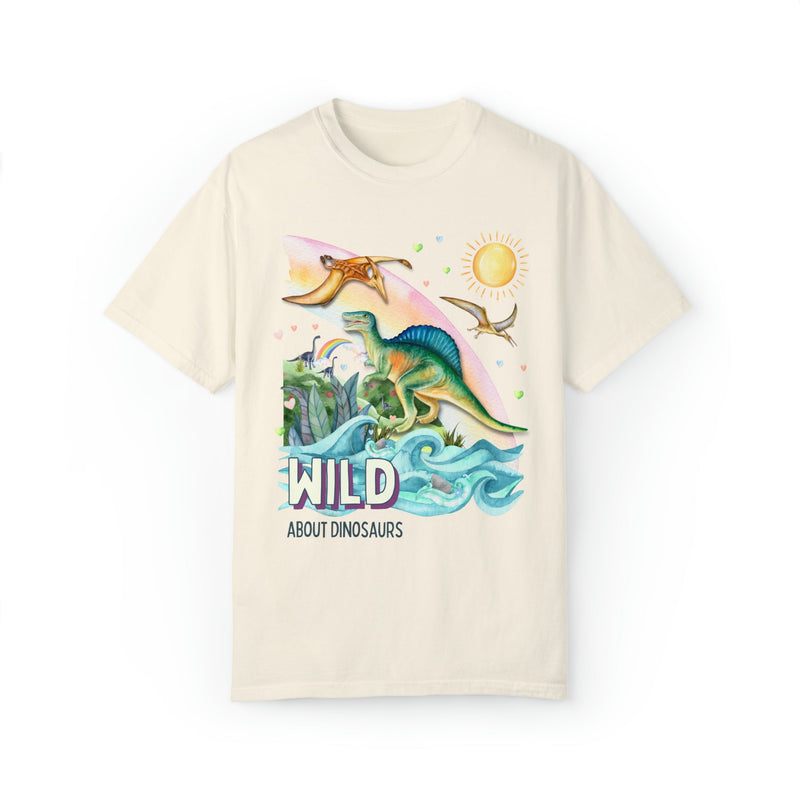 Silly Dinosaur T-Shirt with Hearts: Wild About Dinosaurs | Funny Sweet Cottagecore Dinosaur Tee - Opal and June