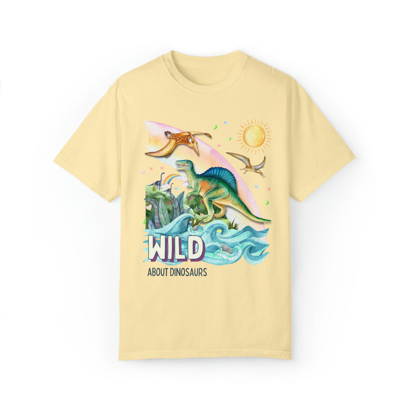 Silly Dinosaur T-Shirt with Hearts: Wild About Dinosaurs | Funny Sweet Cottagecore Dinosaur Tee - Opal and June