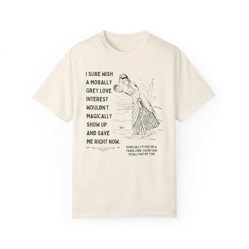 Silly Fantasy Romance Tee Shirt with Vintage Aesthetic: Funny Book Lover T-Shirt for Romantasy Book Lover, Cute Fairie Bookworm Gift for Her - Opal and June