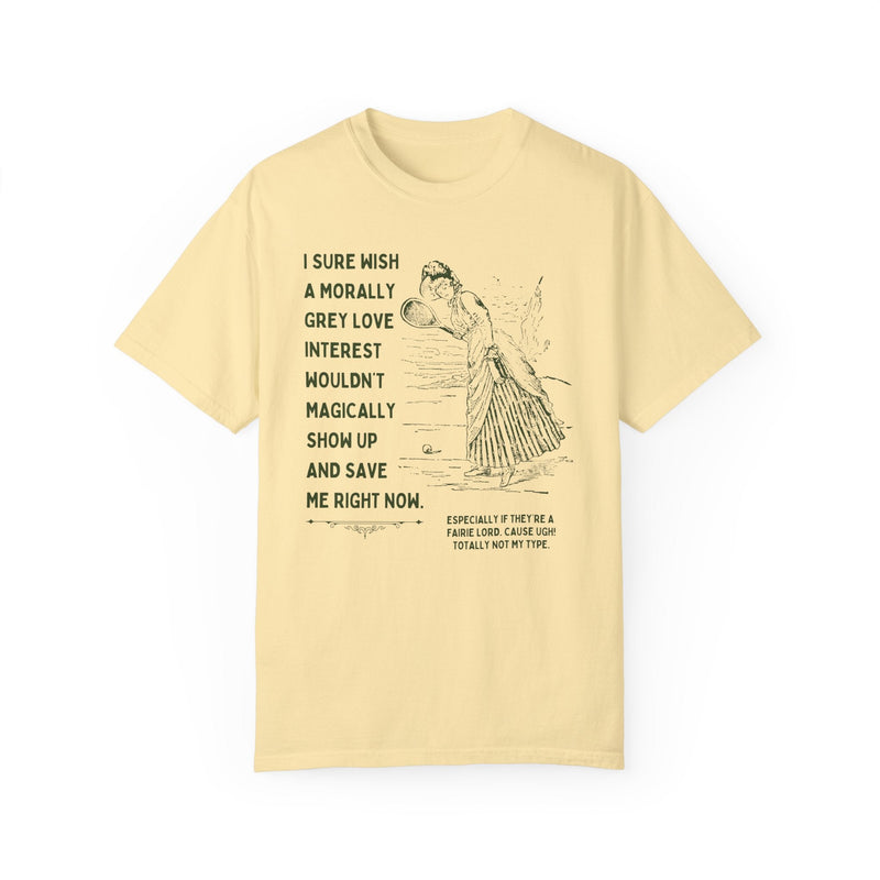 Silly Fantasy Romance Tee Shirt with Vintage Aesthetic: Funny Book Lover T-Shirt for Romantasy Book Lover, Cute Fairie Bookworm Gift for Her - Opal and June