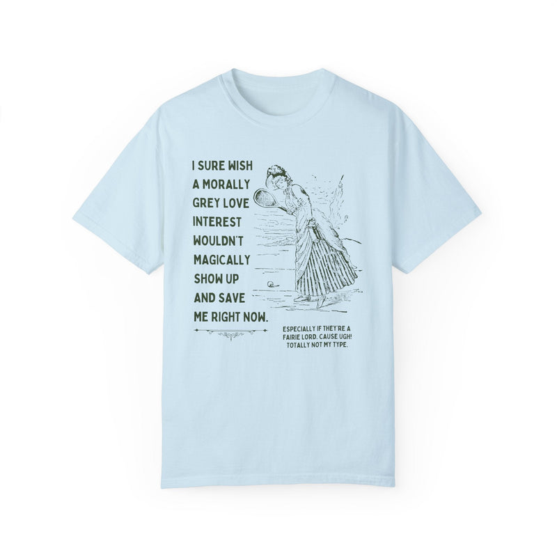 Silly Fantasy Romance Tee Shirt with Vintage Aesthetic: Funny Book Lover T-Shirt for Romantasy Book Lover, Cute Fairie Bookworm Gift for Her - Opal and June