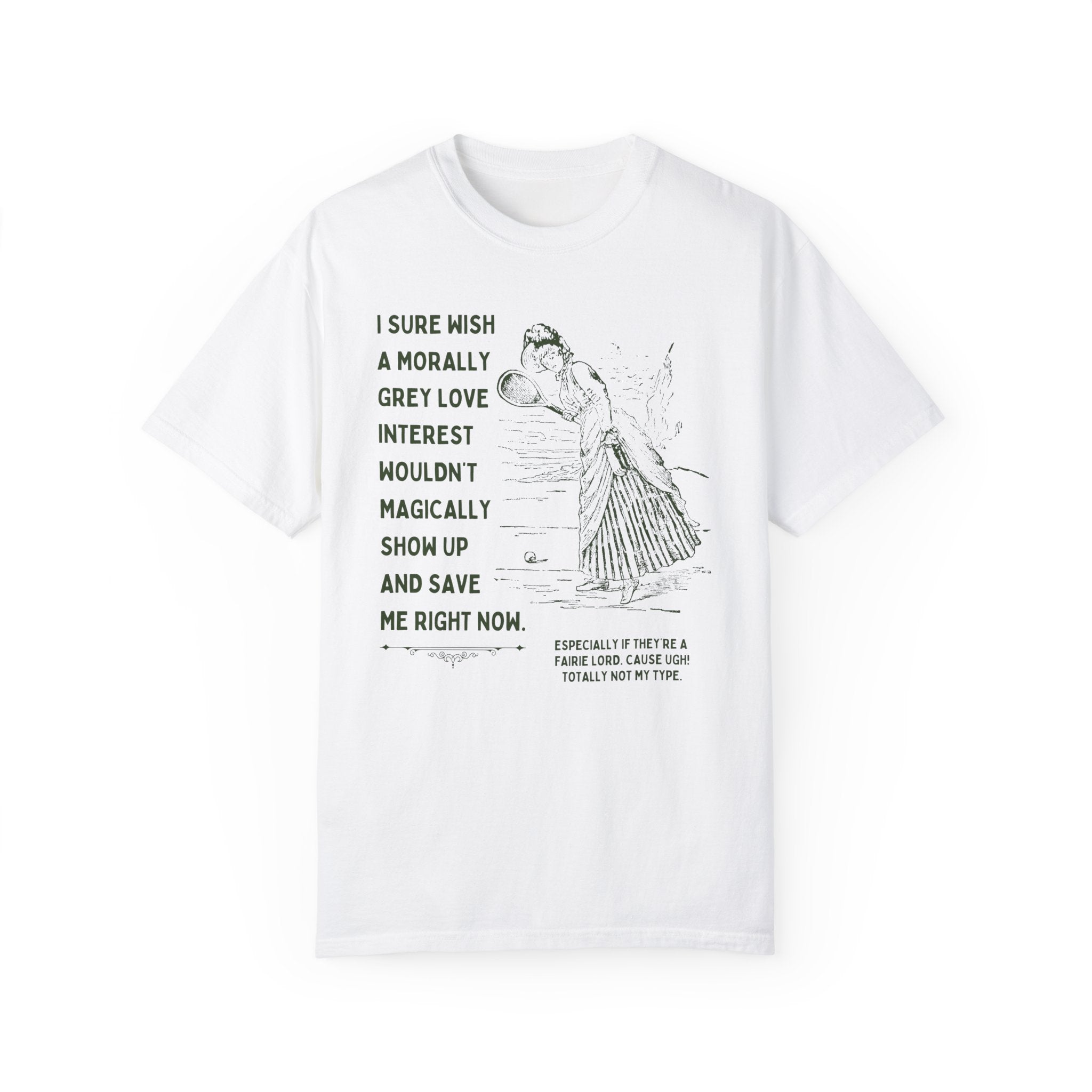 Silly Fantasy Romance Tee Shirt with Vintage Aesthetic: Funny Book Lover T-Shirt for Romantasy Book Lover, Cute Fairie Bookworm Gift for Her - Opal and June