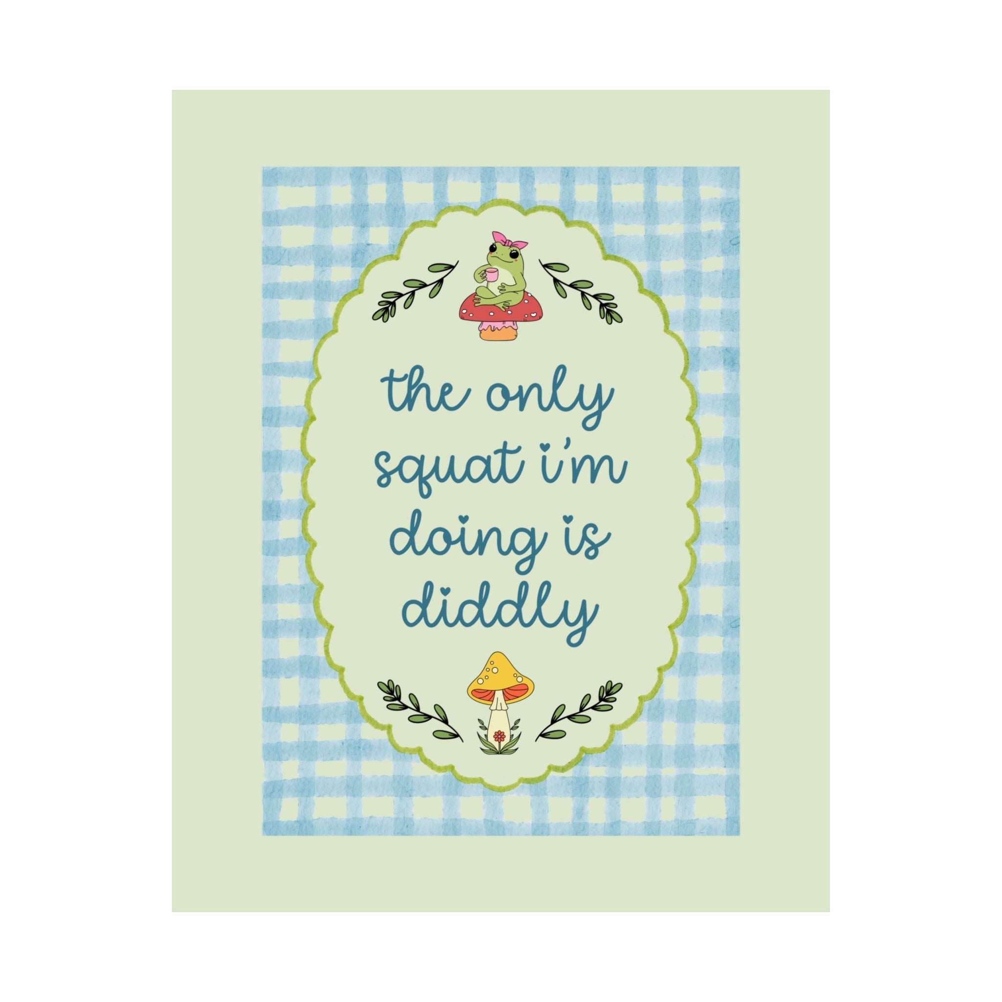 Silly Frog Lover Poster Print, Animal Lover, Funny Saying Staying Home Today Gift for Mom or College Student, Iconic Chaotic Amphibian Decor - Opal and June