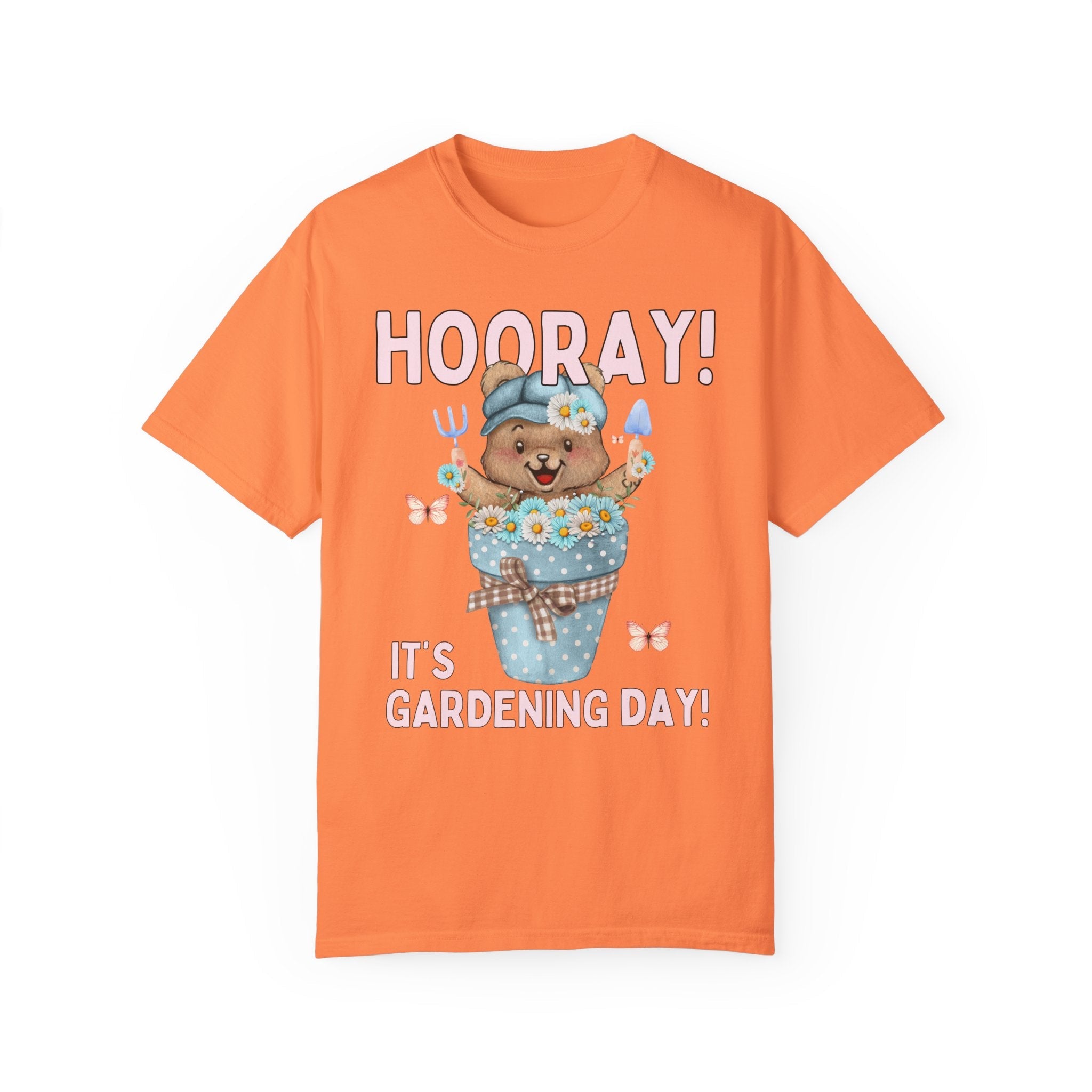 Silly Gardening Shirt with Cute Cottagecore Bear: Hooray! It's Gardening Day | Sweet Whimsigoth Grandma Aesthetic Shirt for Garden Lover - Opal and June