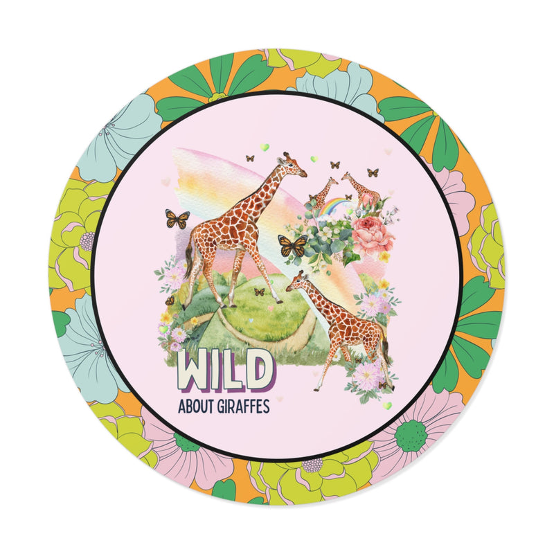 Silly Giraffe Sticker for Animal Lover: Wild About Giraffes | Kitschy Nineties Style Sticker with Rainbow, Funny Floral Whimsigoth Gift - Opal and June