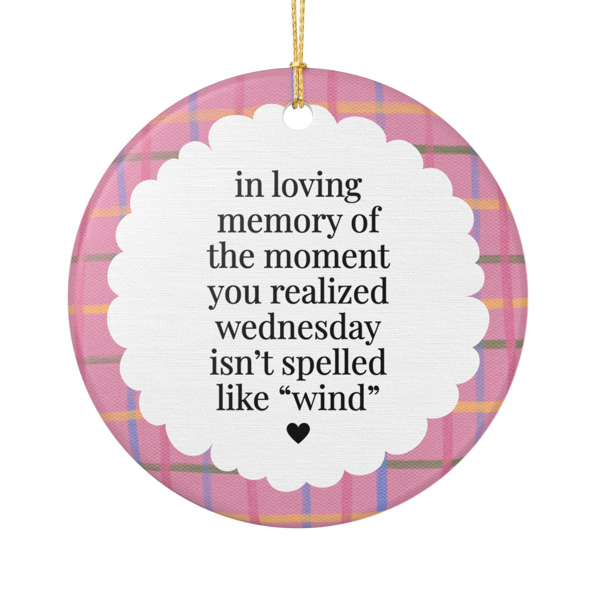 Silly Grammar Teacher Holiday Ornament for English Teacher or Second Grade Teacher, Funny Spelling Christmas Ornament, ELA Teacher Gift - Opal and June