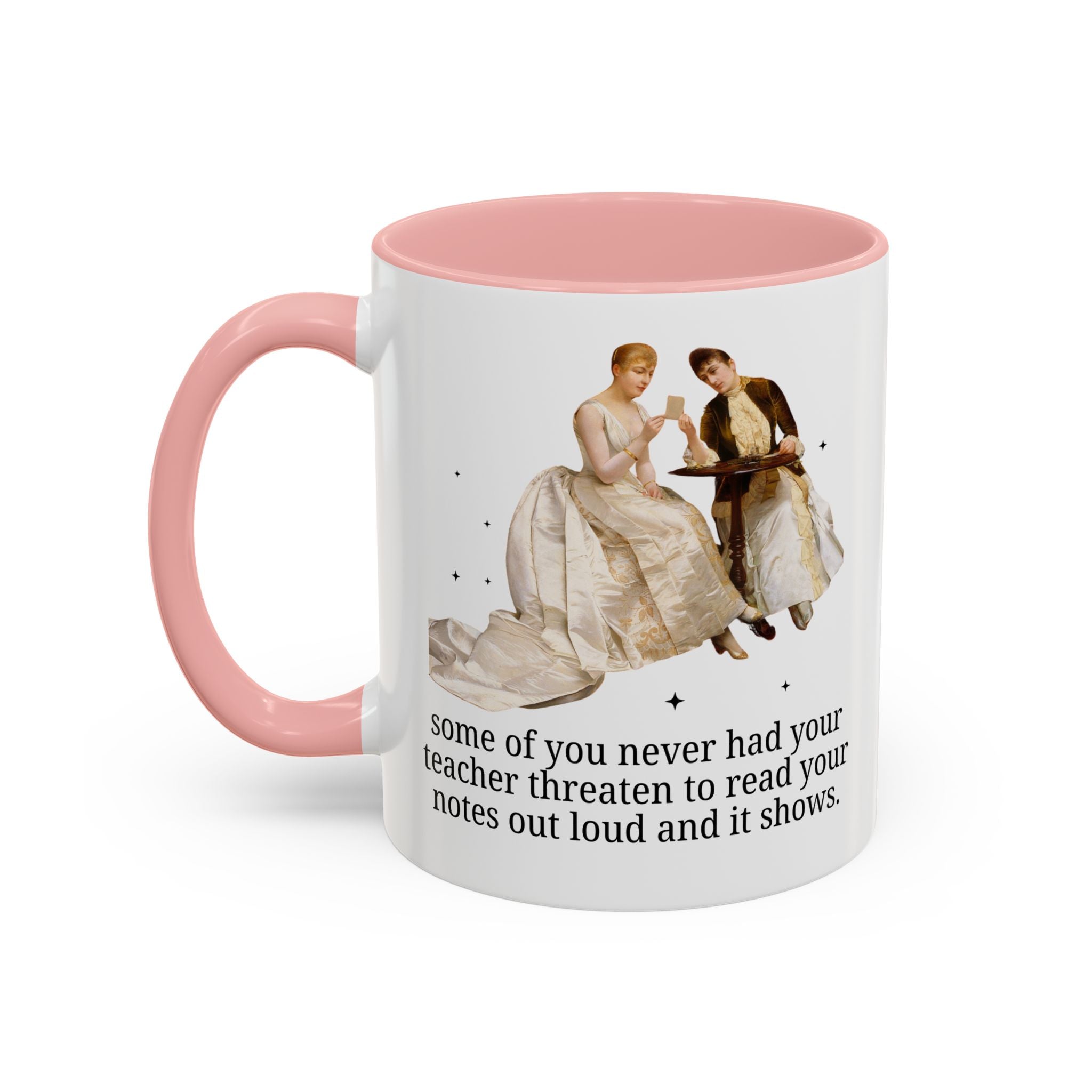 Silly High School Teacher Coffee Mug with Famous Painting of Women, Unhinged Goblincore Middle School Teacher 11 Oz Mug, Art History Mug - Opal and June