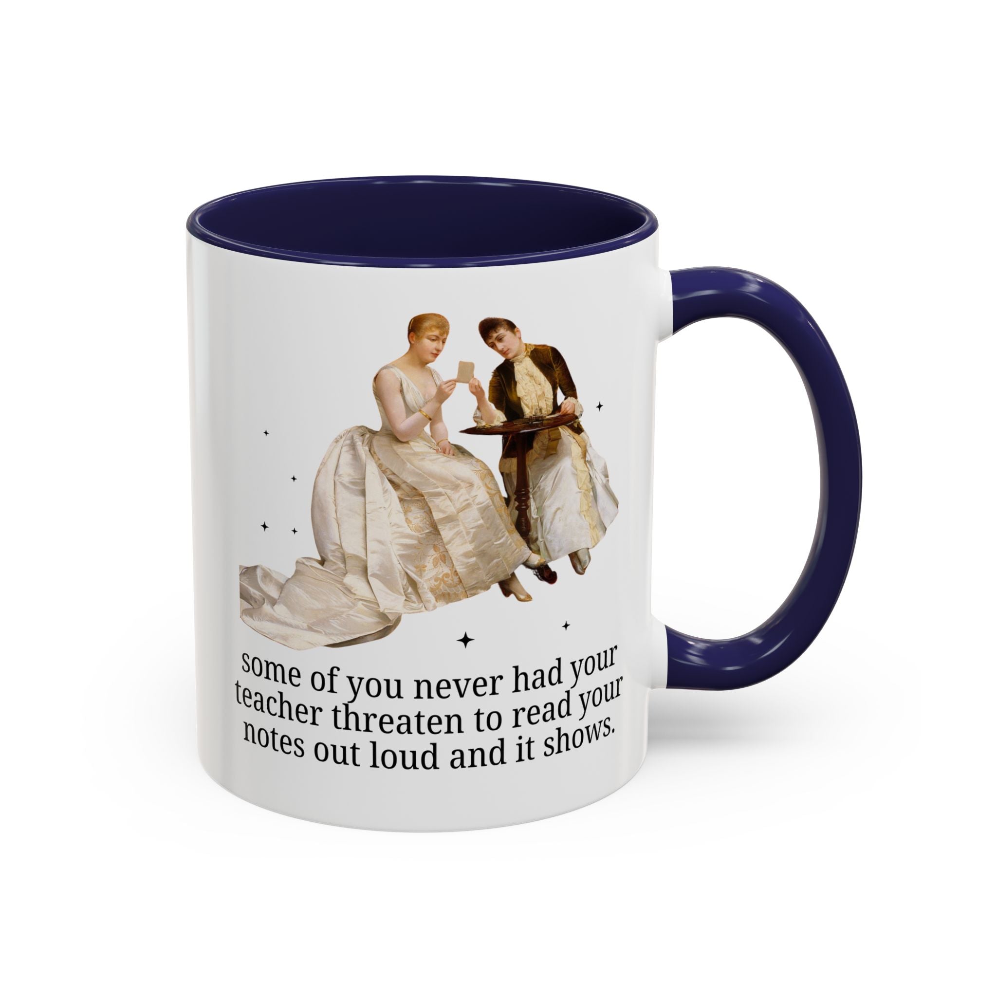 Silly High School Teacher Coffee Mug with Famous Painting of Women, Unhinged Goblincore Middle School Teacher 11 Oz Mug, Art History Mug - Opal and June