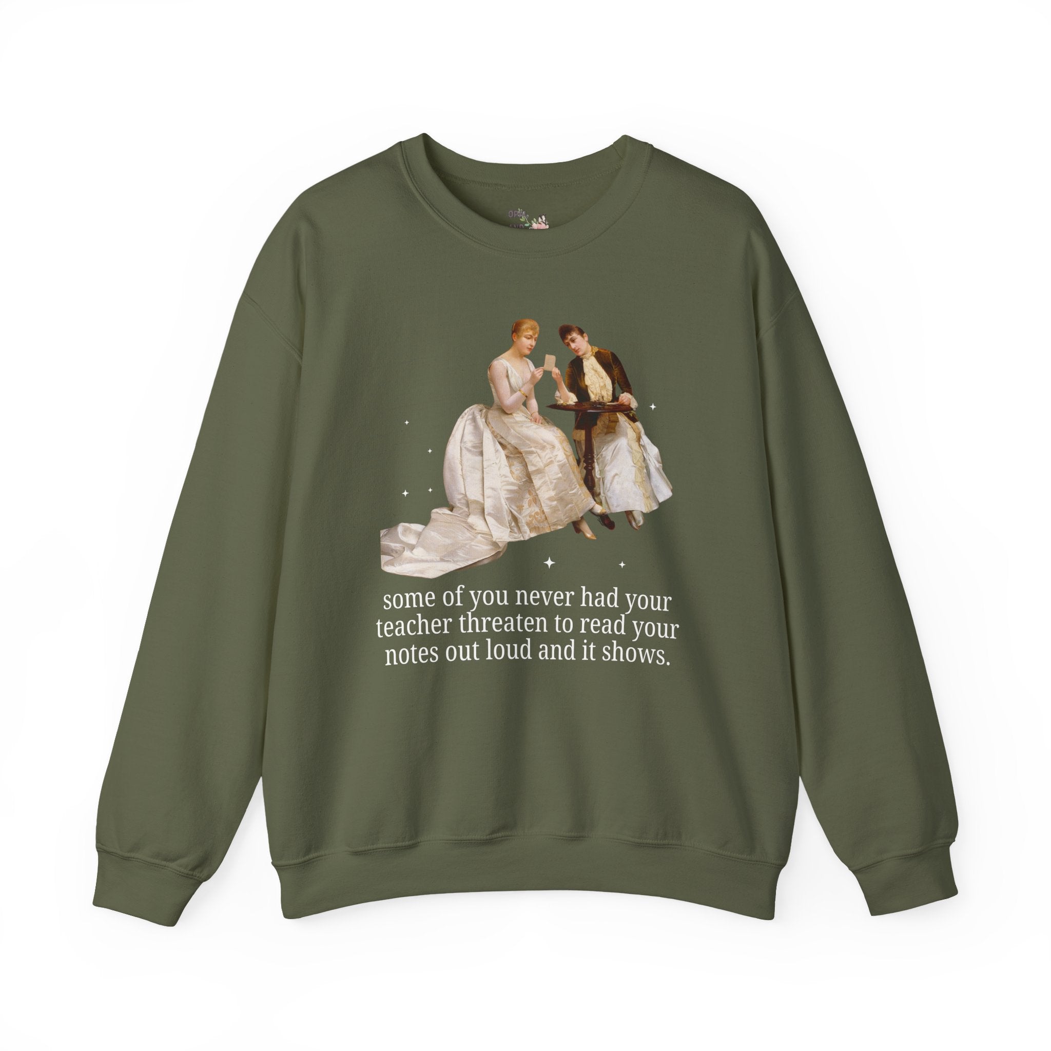 Silly High School Teacher Sweatshirt with Famous Painting of Women, Unhinged Goblincore Middle School Teacher Crewneck, Art History Shirt - Opal and June