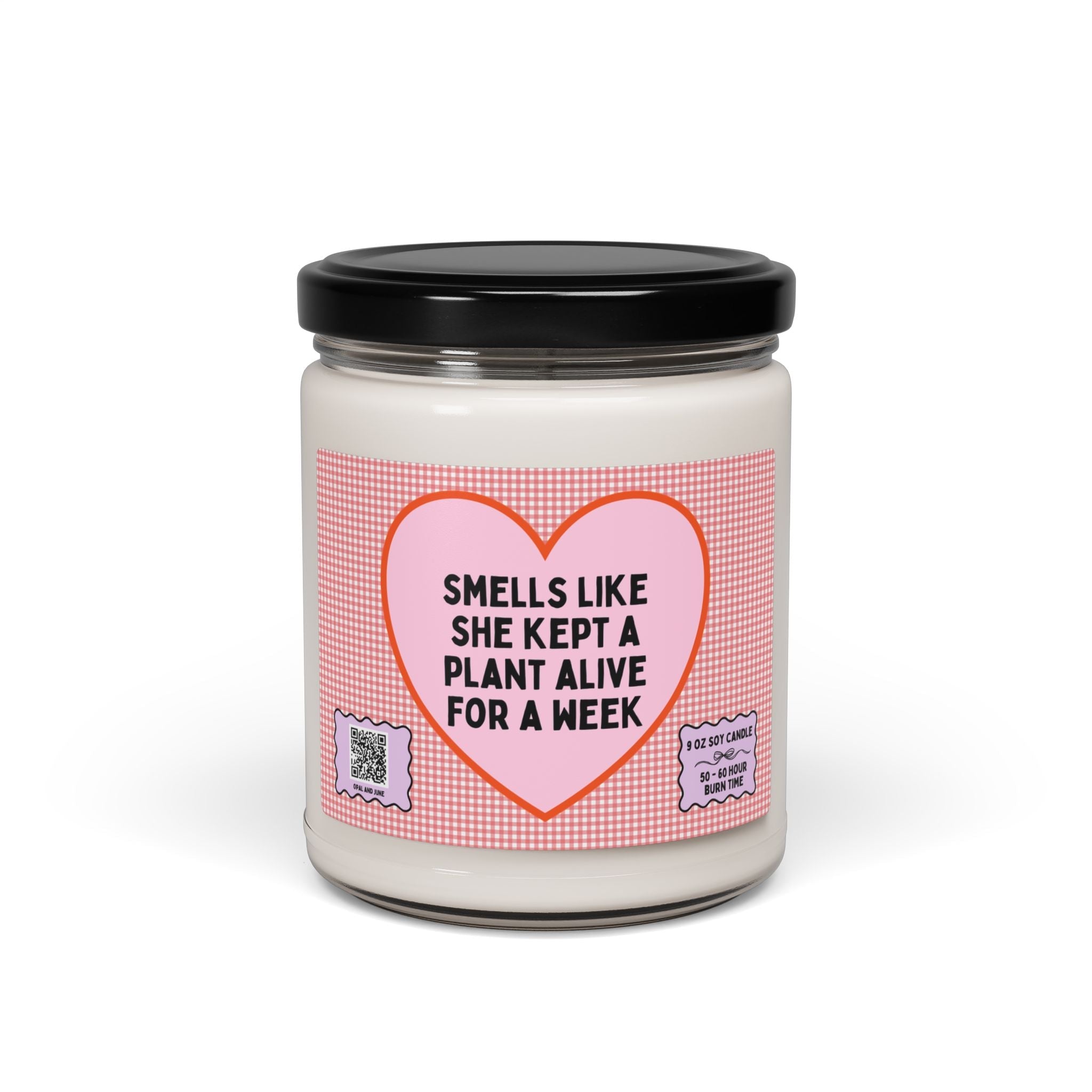 Silly Houseplant Lover or Cut Flower Gardener Gift: Smells Like She Kept a Plant Alive for a Week, Candle for Sister or Mom who Gardens - Opal and June
