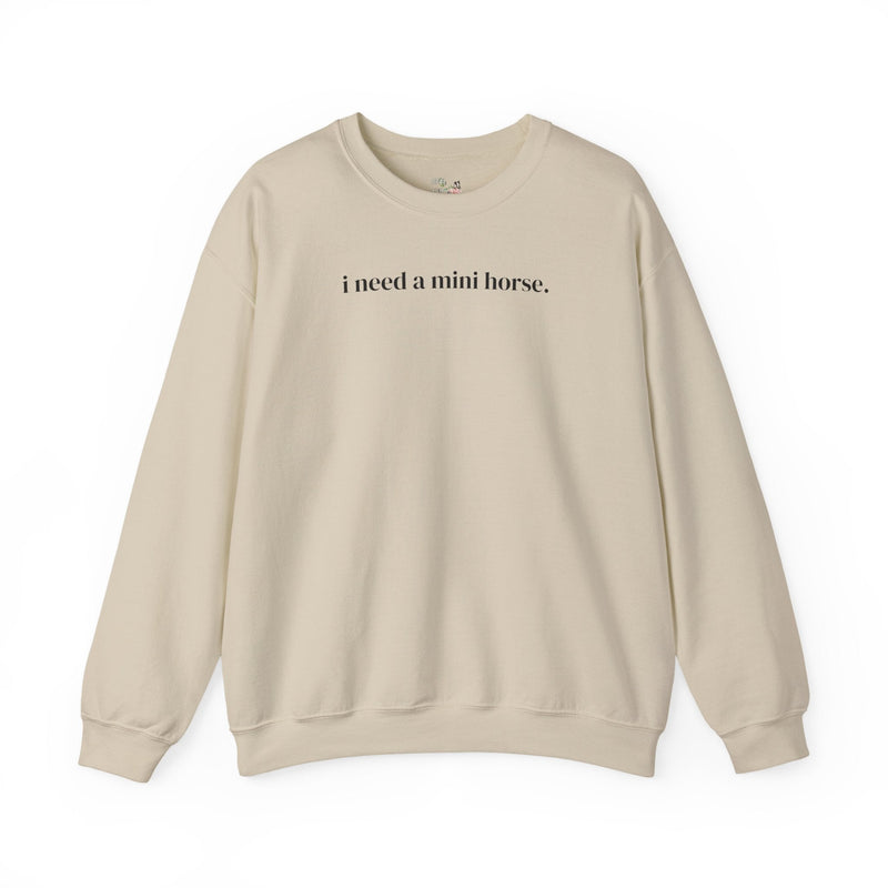 Silly Miniature Horse Lover Sweatshirt: Gift for Friend Who Loves Ponies, Cute Mini Horses, Funny Saying Shirt, Minimalist Animal Lover Gift - Opal and June