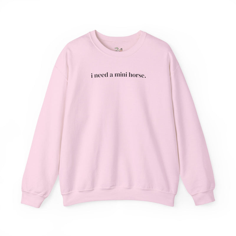 Silly Miniature Horse Lover Sweatshirt: Gift for Friend Who Loves Ponies, Cute Mini Horses, Funny Saying Shirt, Minimalist Animal Lover Gift - Opal and June
