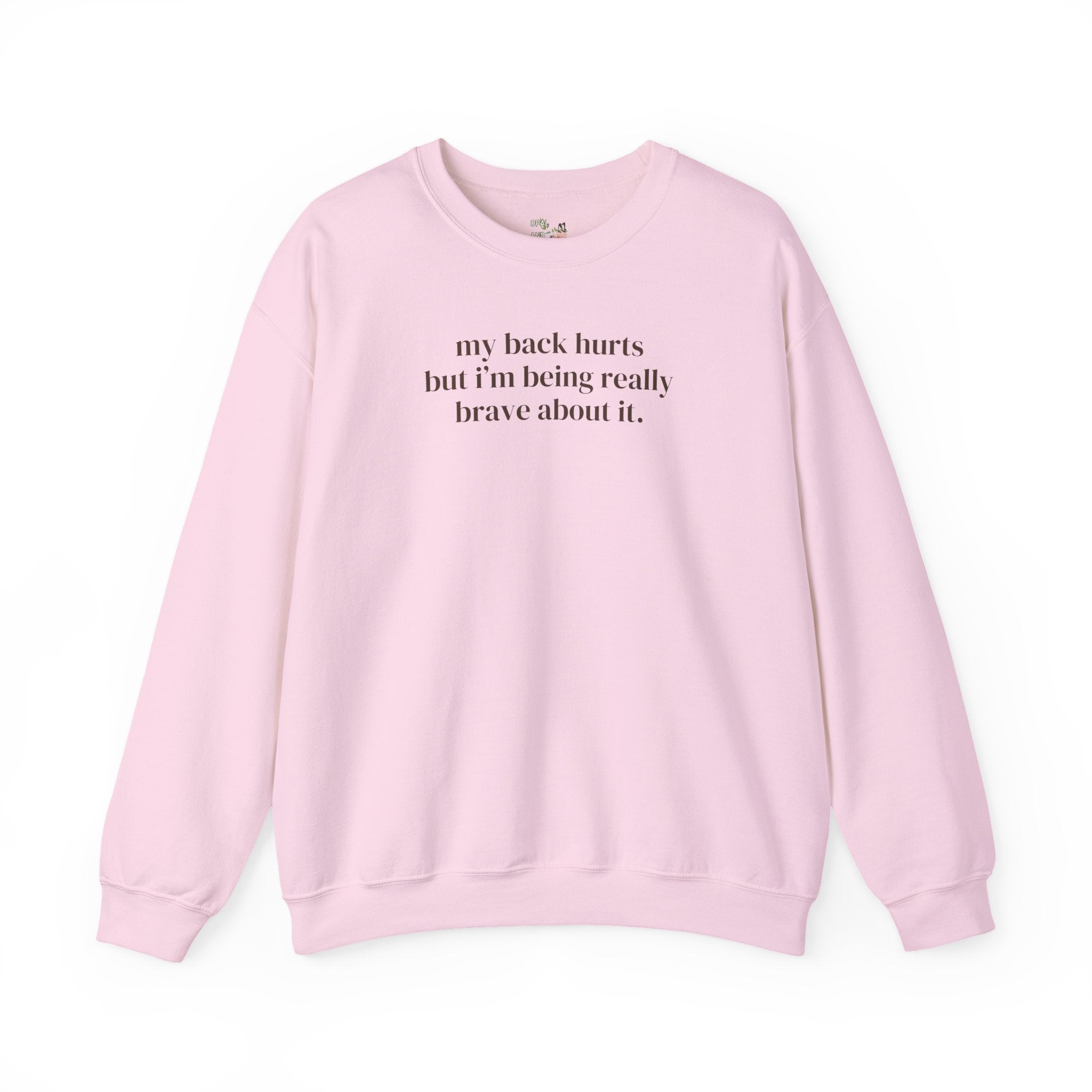 Silly My Back Hurts Sweatshirt, Funny Saying Fibromyalgia Crewneck, Thirty or Fortieth Birthday Gift, Cute Unhinged Mother's Day Present - Opal and June