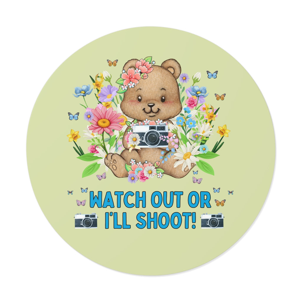 Silly Photographer Sticker for Wedding Photographer or Mom Who Loves Photos and Awesome Puns, Cottagecore Bear Sticker, Boho Butterflies - Opal and June