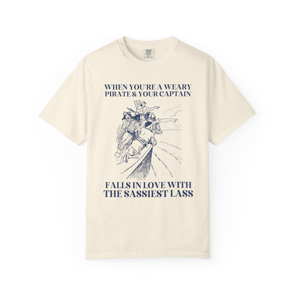 Silly Pirate Romance Tee Shirt for Bookworm, Romance Reader Who Loves Historical Fantasy Novels with Pirates, Cute Bookish Tee, Book Lover - Opal and June