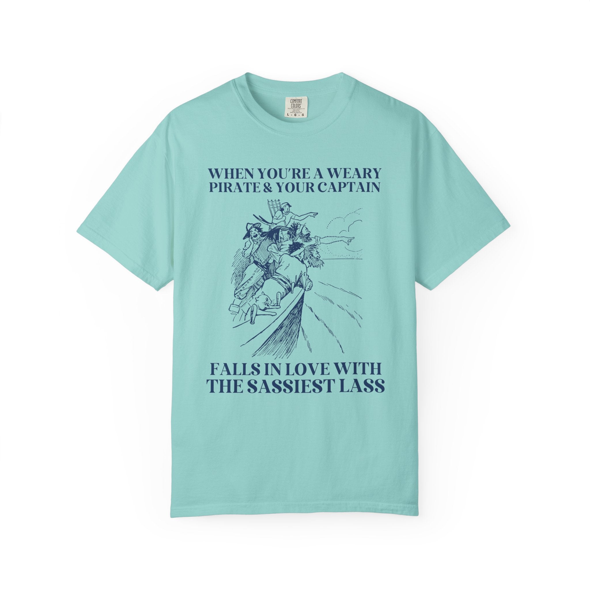 Silly Pirate Romance Tee Shirt for Bookworm, Romance Reader Who Loves Historical Fantasy Novels with Pirates, Cute Bookish Tee, Book Lover - Opal and June