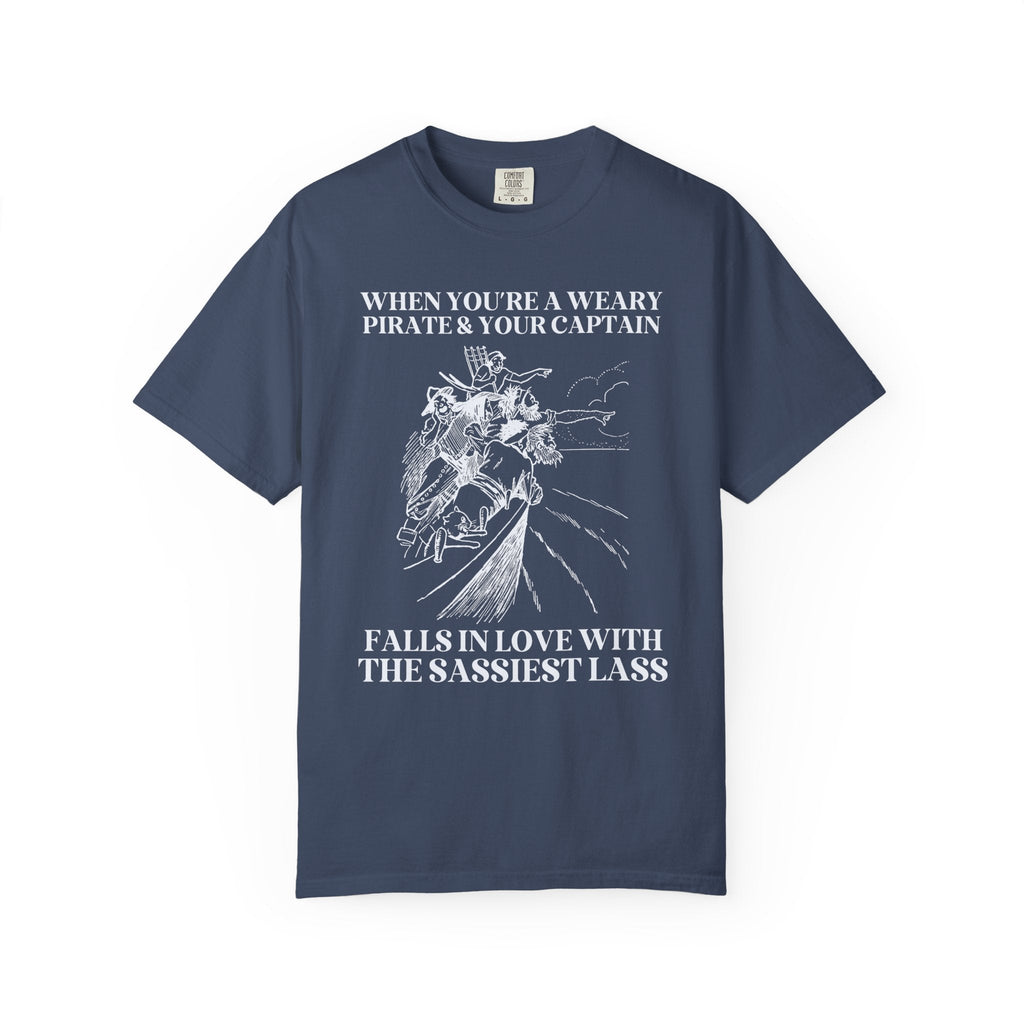 Silly Pirate Romance Tee Shirt for Bookworm, Romance Reader Who Loves Historical Fantasy Novels with Pirates, Cute Bookish Tee, Book Lover - Opal and June