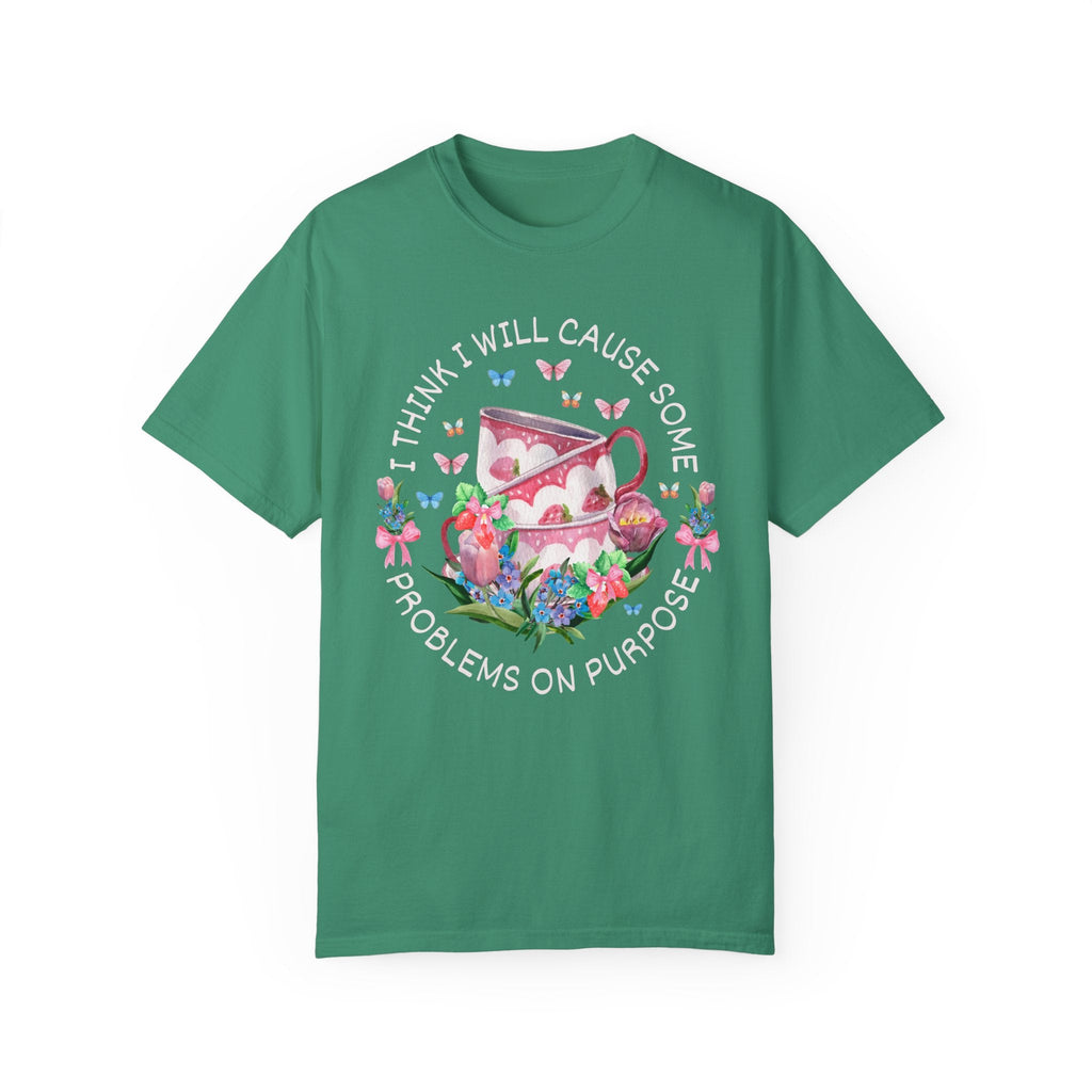 Silly Teacup Tee Shirt with Flowers - Opal and June