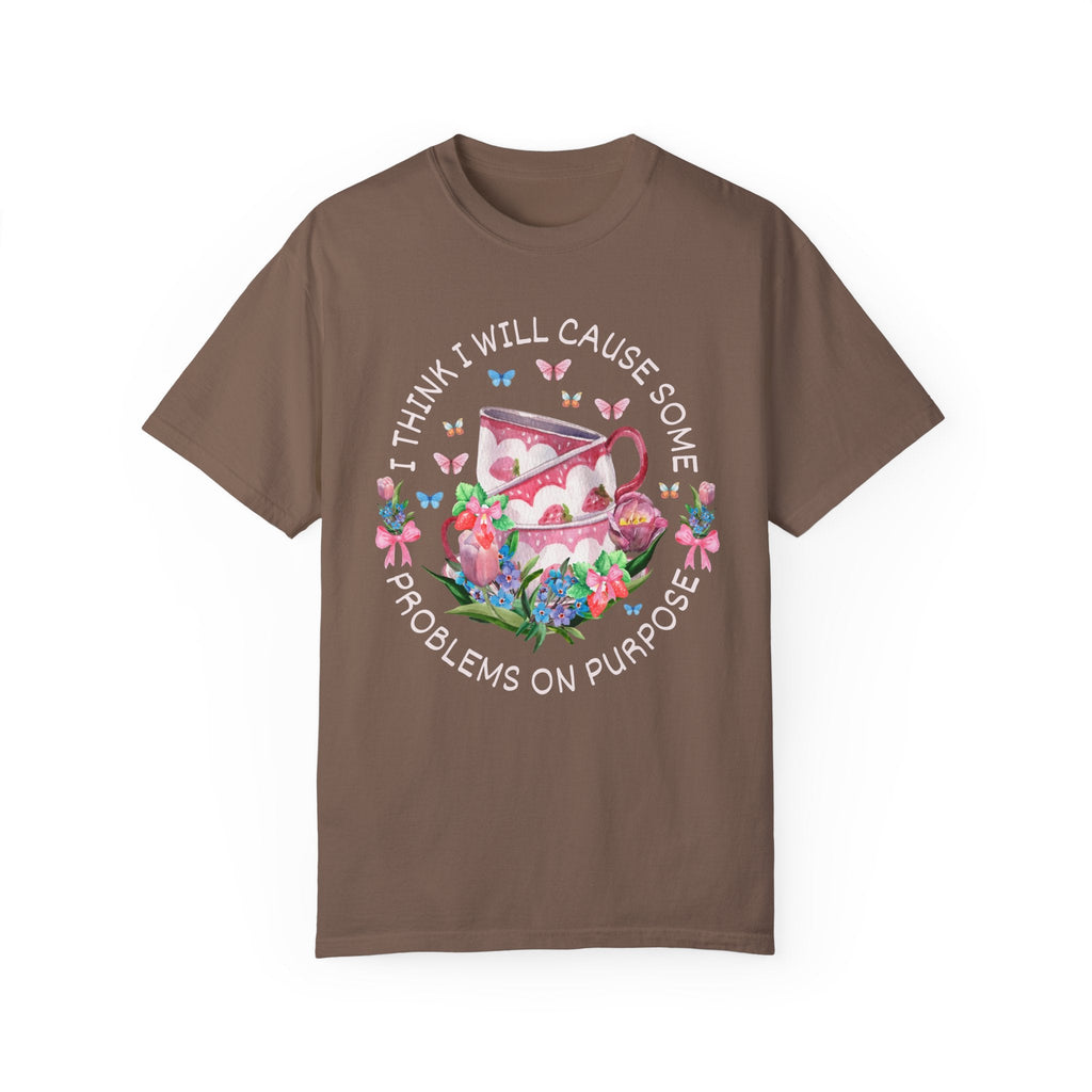 Silly Teacup Tee Shirt with Flowers - Opal and June