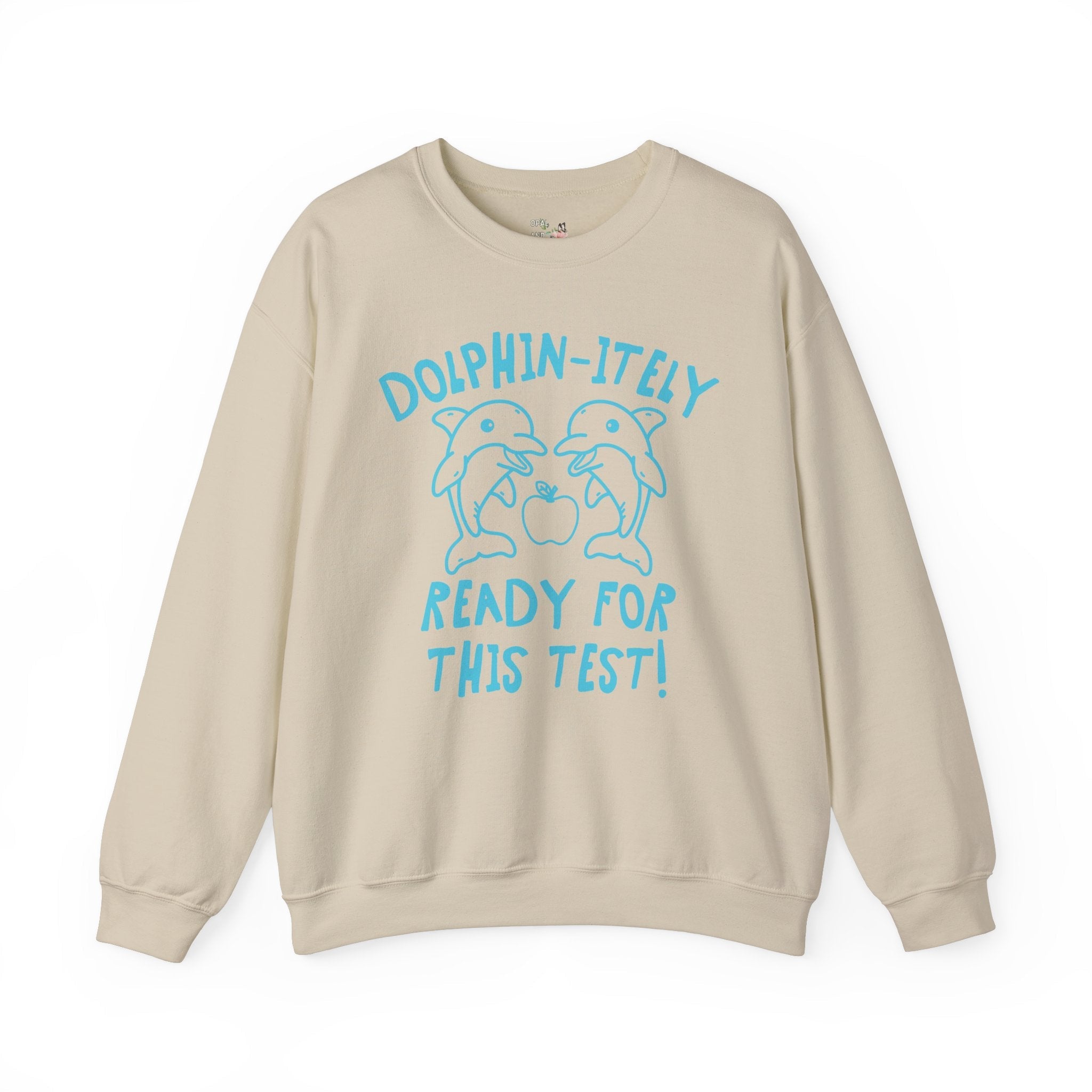 Silly Testing Day Sweatshirt, Elementary School Teacher Who Loves Dolphins, Funny Animal Lover Testing Crewneck, Matching First Grade Crew - Opal and June