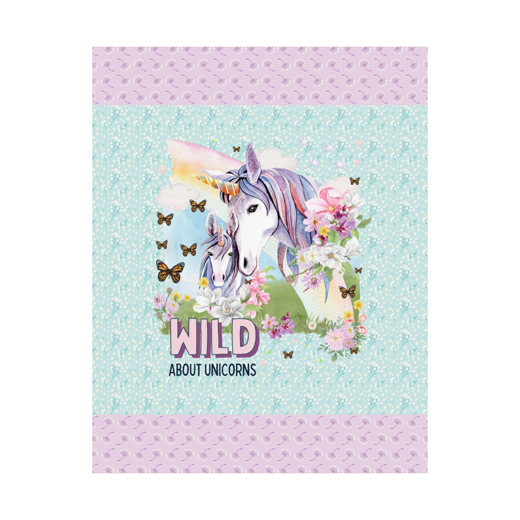 Silly Unicorn Poster for Animal Lover: Wild About Unicorns, Kitschy 90s Style Poster Print with Hearts, Boho Butterflies, Whimsigoth Unicorn - Opal and June