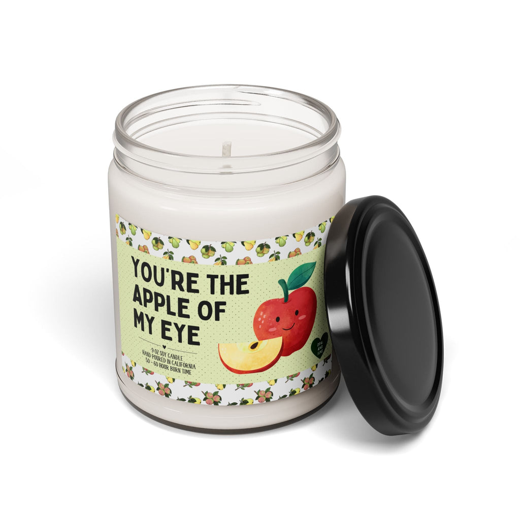 Silly Valentines Gift for Girlfriend Who Loves Puns: 9 Oz Soy Candle | You're the Apple of My Eye, Funny 90s Throwback Candle for Husband - Opal and June