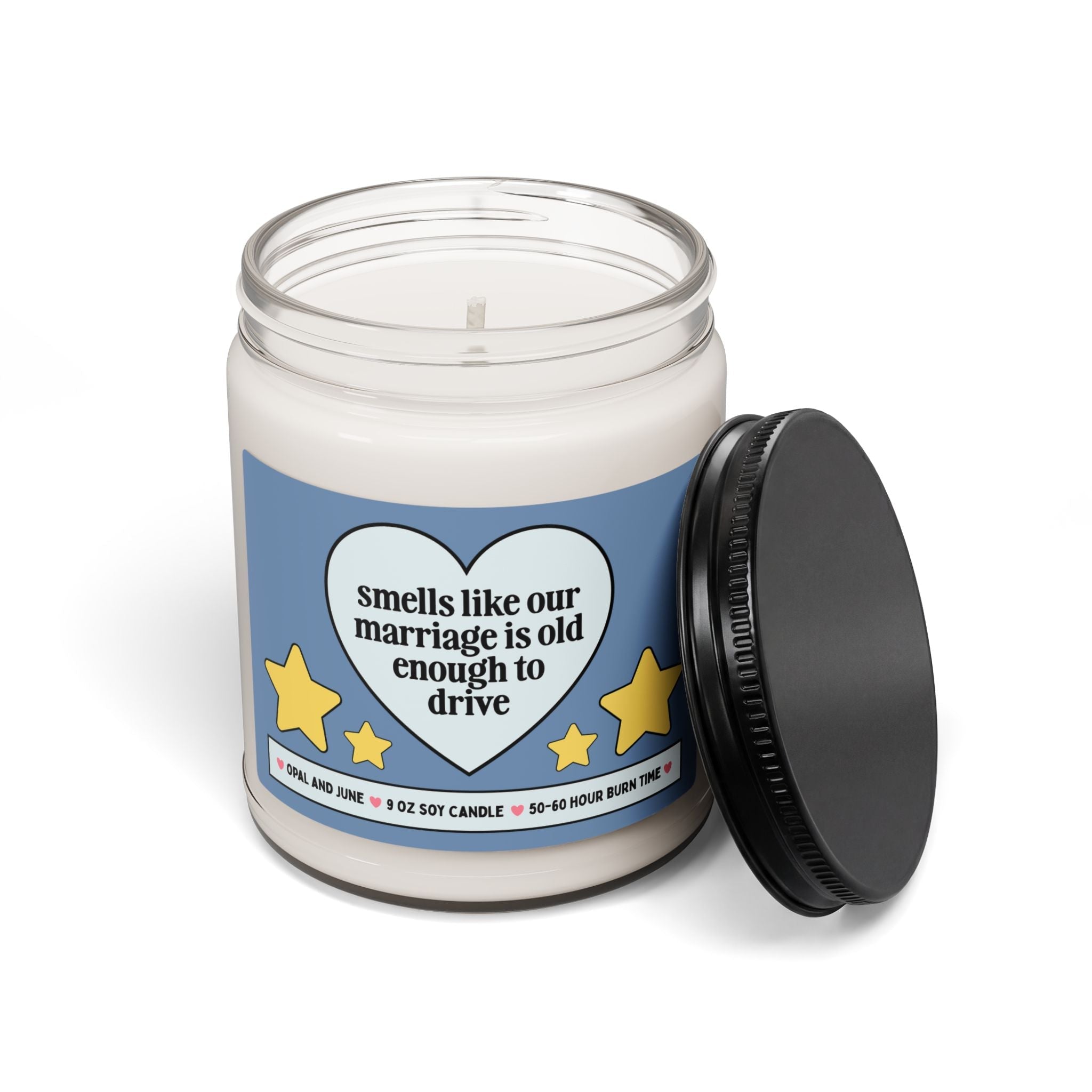 Sixteenth Anniversary Gift for Husband or Wife: Smells Like Our Marriage is Old Enough to Drive | 9 Oz Soy Candle, Silly Anniversary Gift - Opal and June