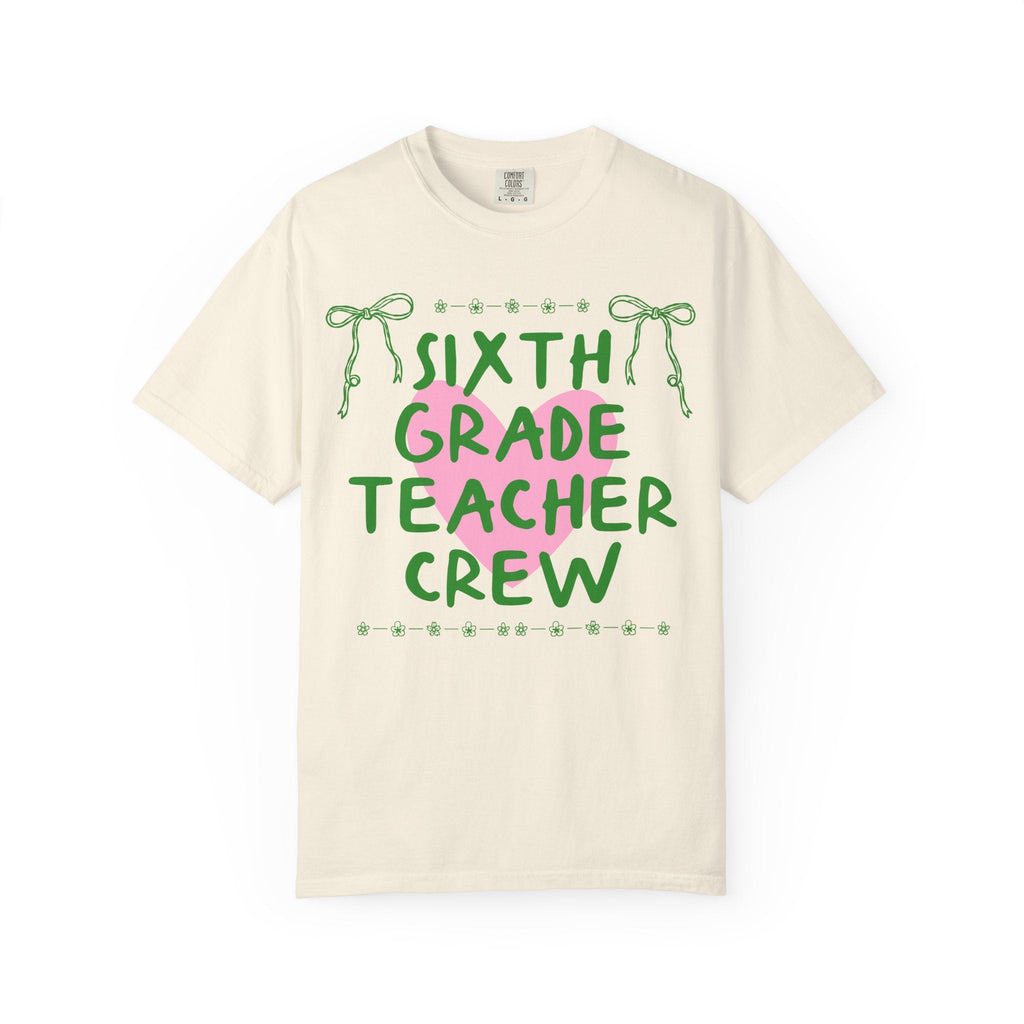 Sixth Grade Crew Matching Teacher Tee Shirt, Back To School Sixth Grade Team T-Shirt for First Day of School or Meet the Teacher Night - Opal and June