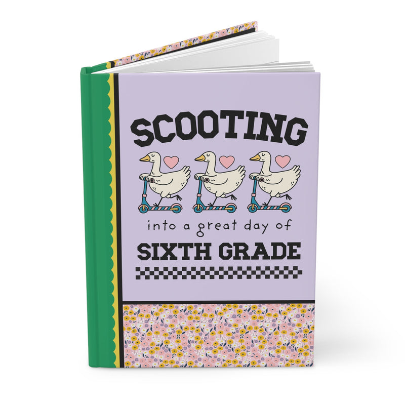 Sixth Grade Teacher Appreciation Gift for Teacher Who Loves Silly Geese, Funny Saying Animal Lover Notebook with Hearts, Teaching Major - Opal and June