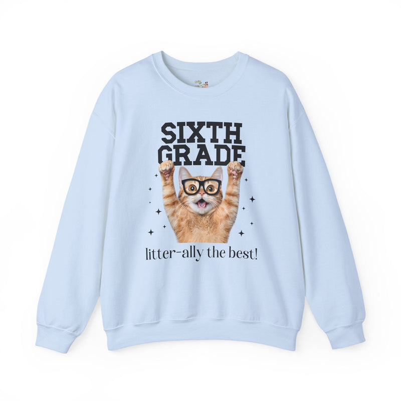 Sixth Grade Teacher Cat Lover Sweatshirt for Back to School, Funny Saying Cat Mom or Cat Dad Gift, First Day of School Teacher Team Shirt - Opal and June