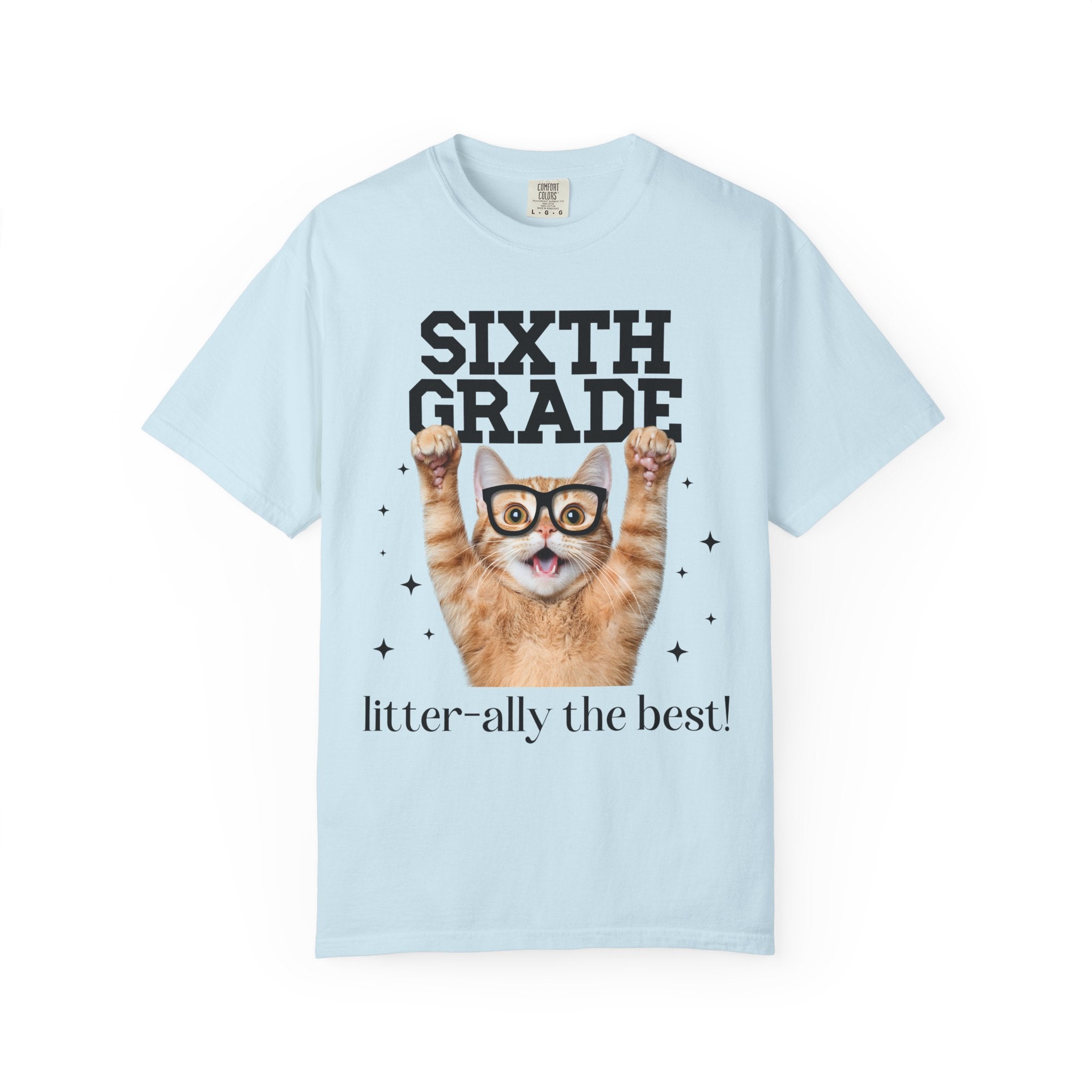 Sixth Grade Teacher Cat Lover Tee Shirt for Back to School, Funny Saying Cat Mom or Cat Dad Gift, First Day of School Teacher Team Shirt - Opal and June