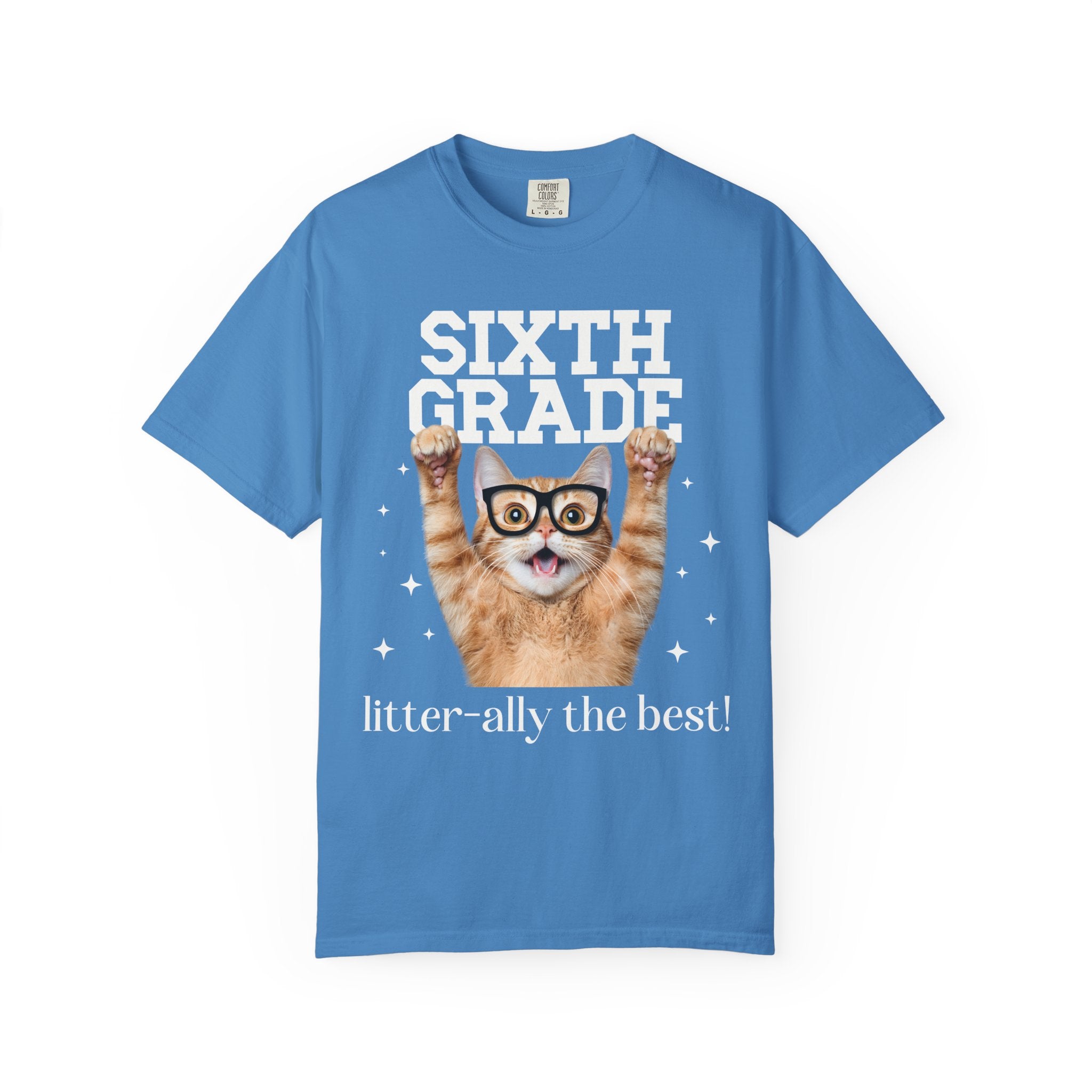 Sixth Grade Teacher Cat Lover Tee Shirt for Back to School, Funny Saying Cat Mom or Cat Dad Gift, First Day of School Teacher Team Shirt - Opal and June