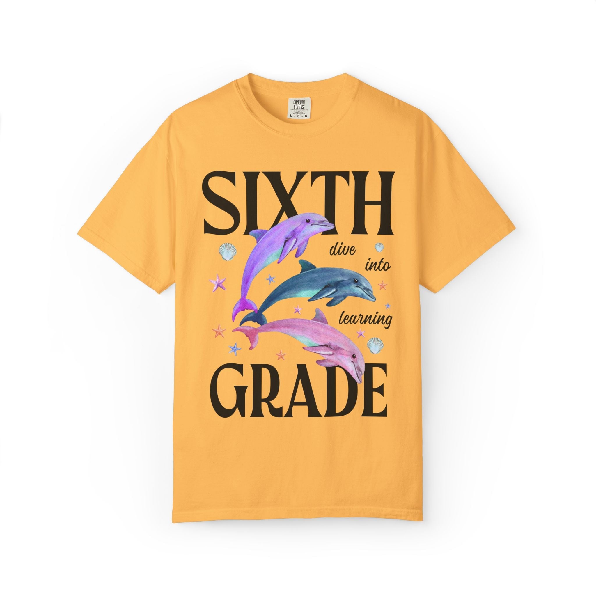 Sixth Grade Teacher Team Tee Shirt with Dolphins: Dive Into Learning - Opal and June
