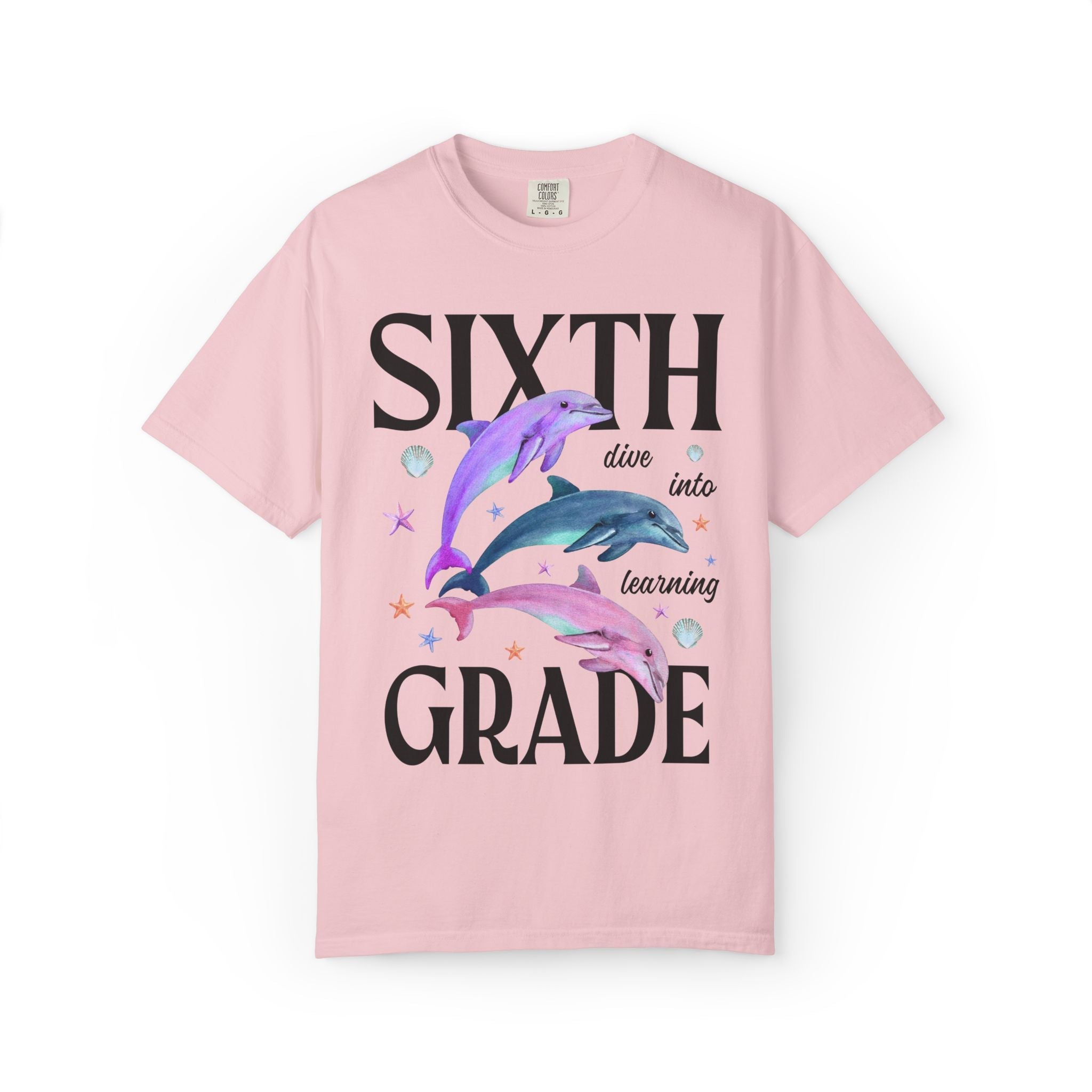Sixth Grade Teacher Team Tee Shirt with Dolphins: Dive Into Learning - Opal and June