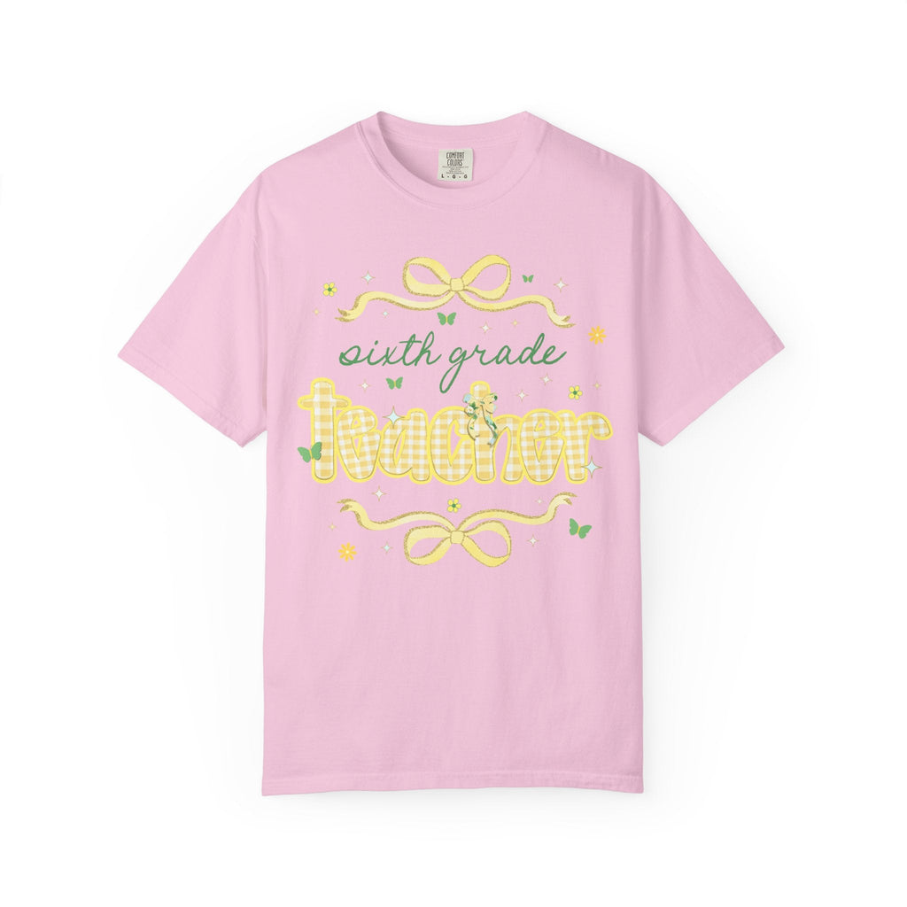 Sixth Grade Teacher Tee Shirt with Cottagecore Lemon Aesthetic, Cute Fairycore Preppy T-Shirt for Back to School, First Day of School Tee - Opal and June