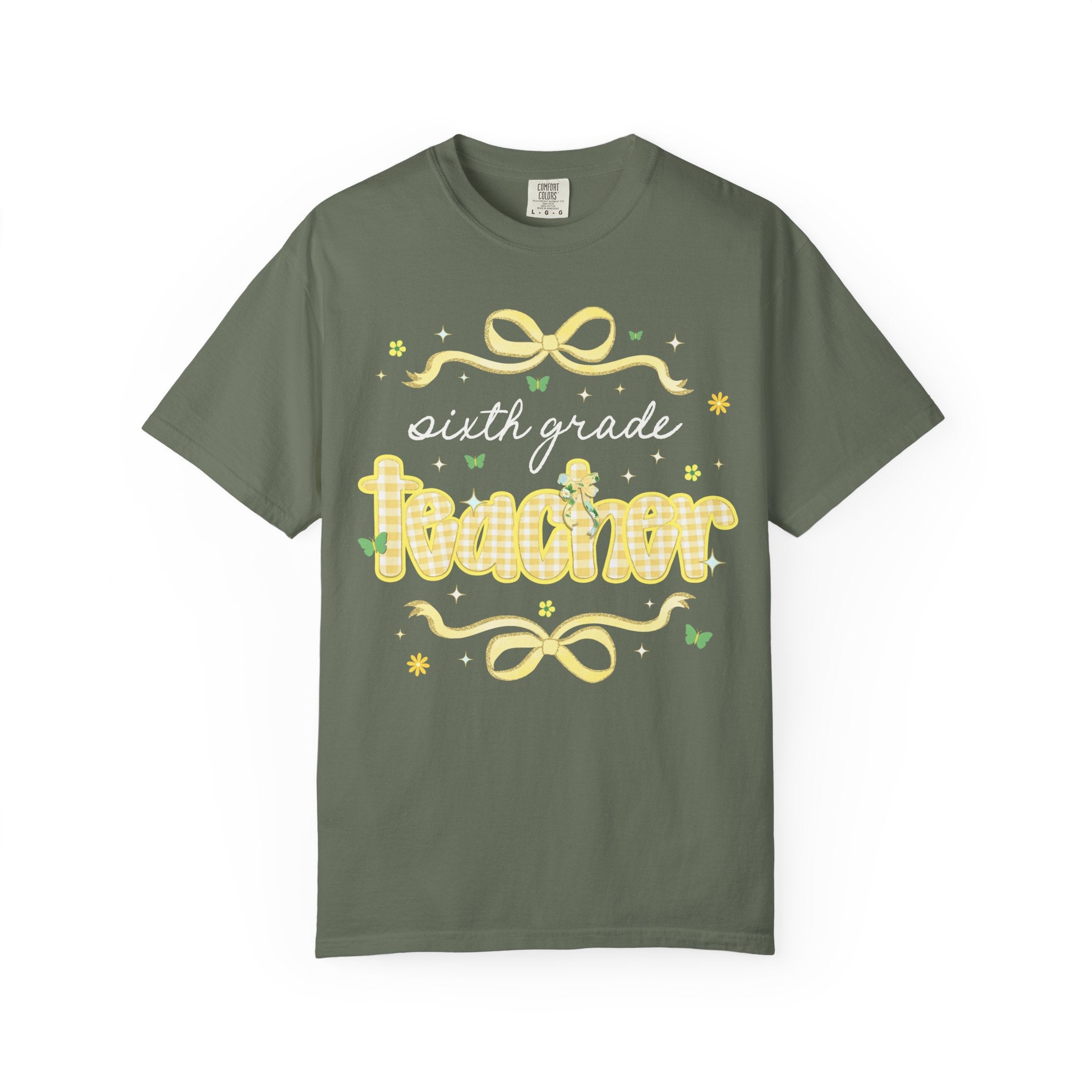 Sixth Grade Teacher Tee Shirt with Cottagecore Lemon Aesthetic, Cute Fairycore Preppy T-Shirt for Back to School, First Day of School Tee - Opal and June