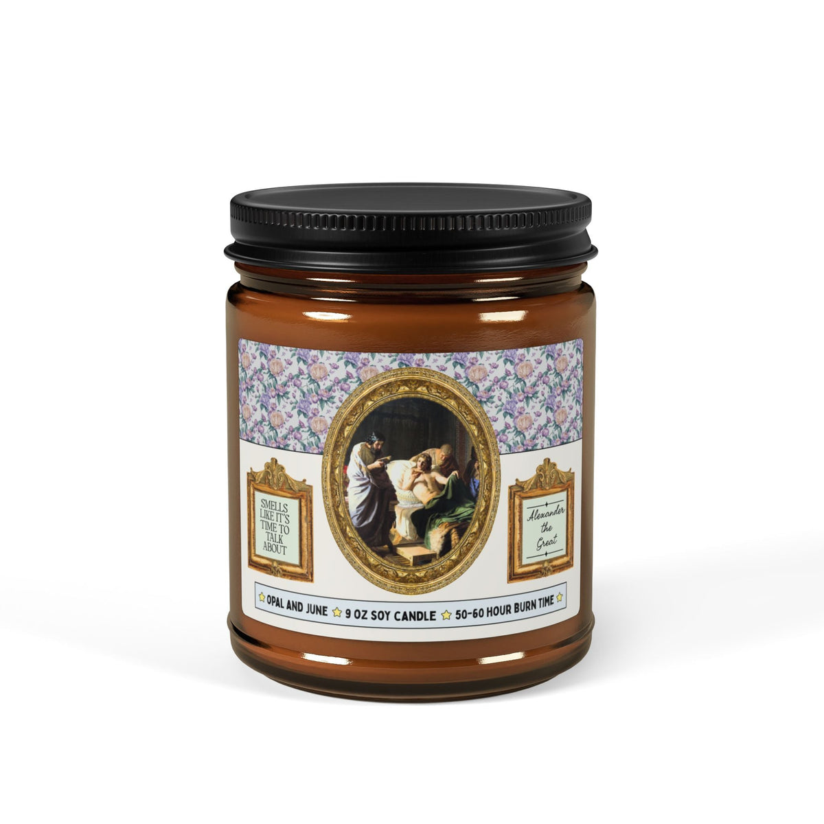 Smells Like It's Time to Talk About Alexander the Great Candle with Famous Painting: 9 Oz Soy Candle for Art Historian or History Buff, Ancient History Lover Gift - Opal and June