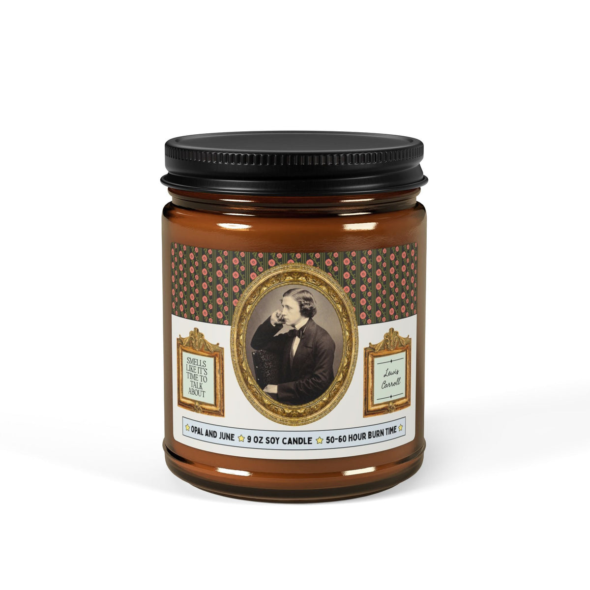 Smells Like It's Time to Talk About Lewis Carroll Candle with Famous Photo: 9 Oz Soy Candle for English Literature Bookworm, Late 19th Century Book Lover Gift - Opal and June
