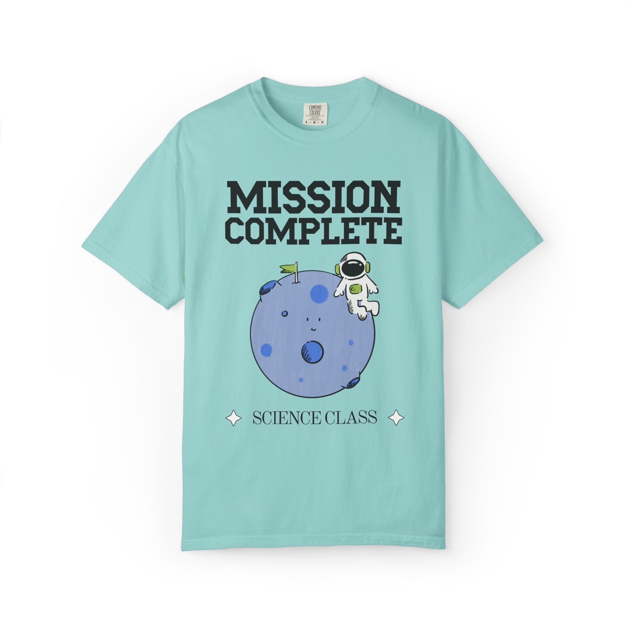 Space Last Day of School Matching Teacher T-Shirt for End of School Year, Cute and Nostalgic Middle School Office Staff Tee with Moon - Opal and June