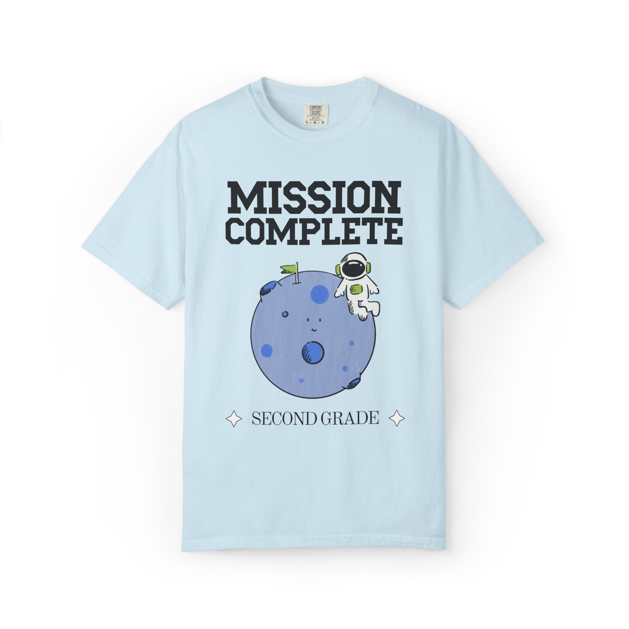 Space Last Day of School Matching Teacher T-Shirt for End of School Year, Cute and Nostalgic Middle School Office Staff Tee with Moon - Opal and June