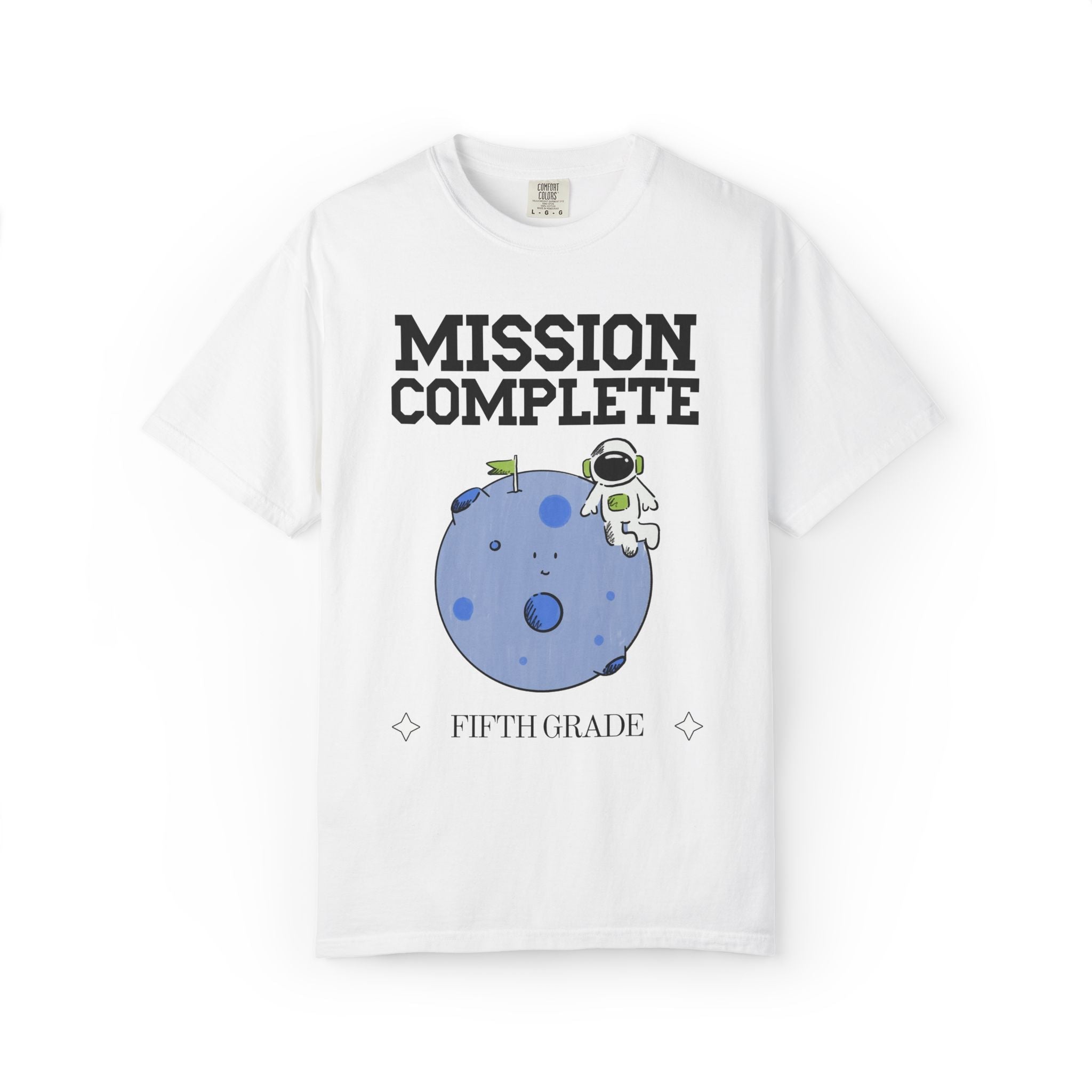 Space Last Day of School Matching Teacher T-Shirt for End of School Year, Cute and Nostalgic Middle School Office Staff Tee with Moon - Opal and June