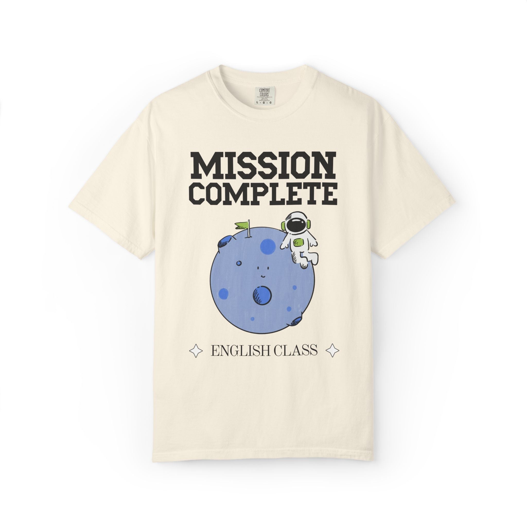 Space Last Day of School Matching Teacher T-Shirt for End of School Year, Cute and Nostalgic Middle School Office Staff Tee with Moon - Opal and June