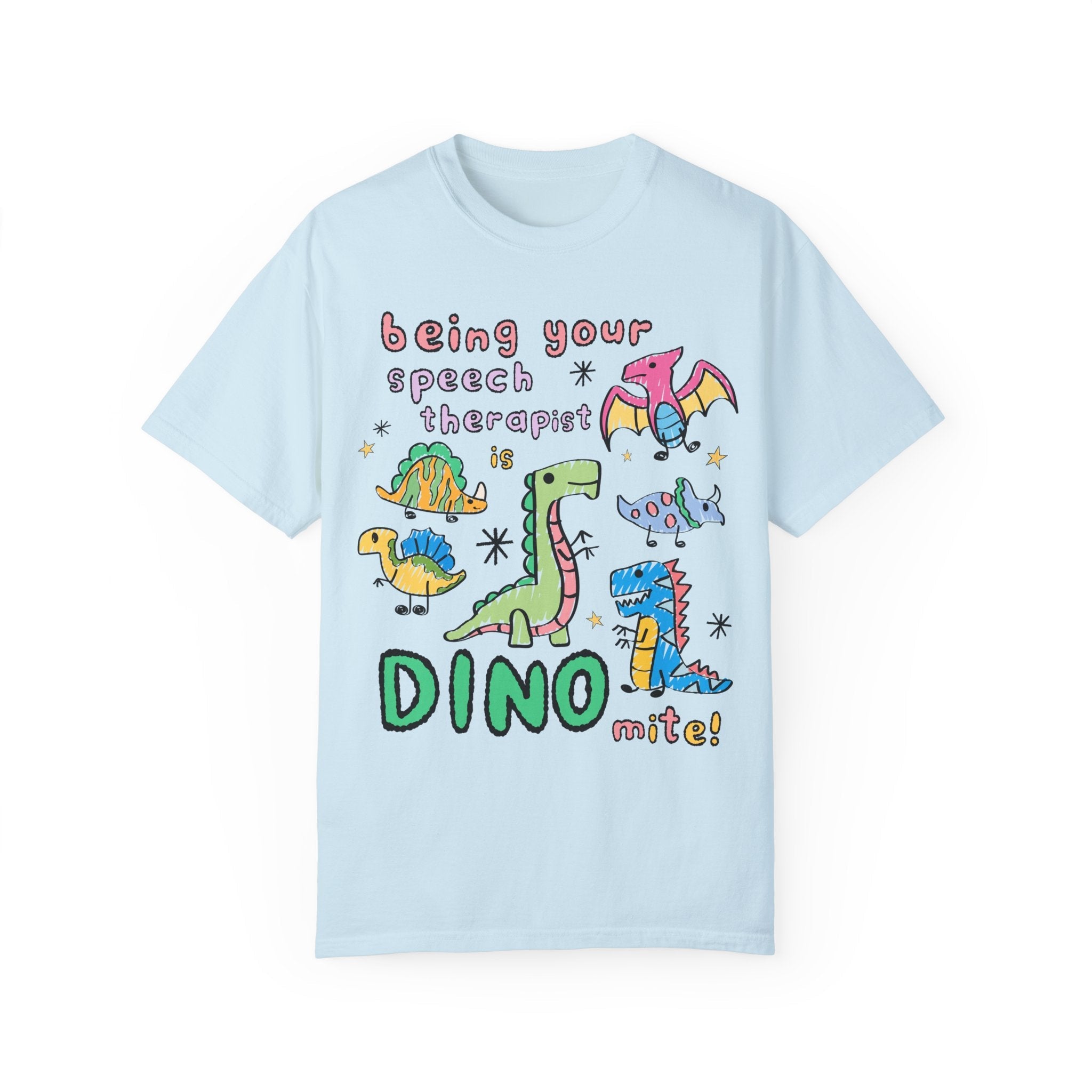 Speech Therapist Thank You Gift, Speech Language Pathologist T-Shirt, Dinosaur Lover Tee Shirt, Elementary Speech Teacher, Cute 90s Doodles - Opal and June