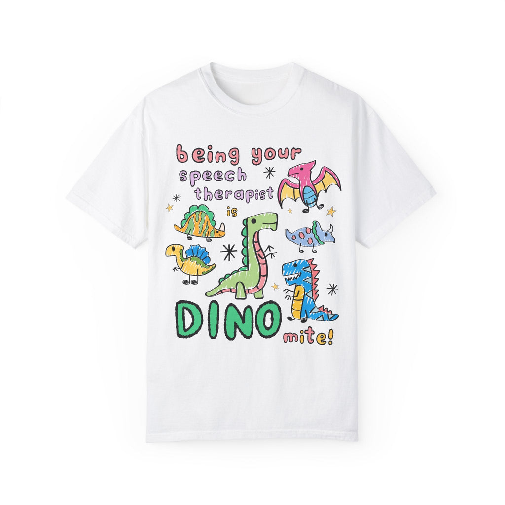 Speech Therapist Thank You Gift, Speech Language Pathologist T-Shirt, Dinosaur Lover Tee Shirt, Elementary Speech Teacher, Cute 90s Doodles - Opal and June
