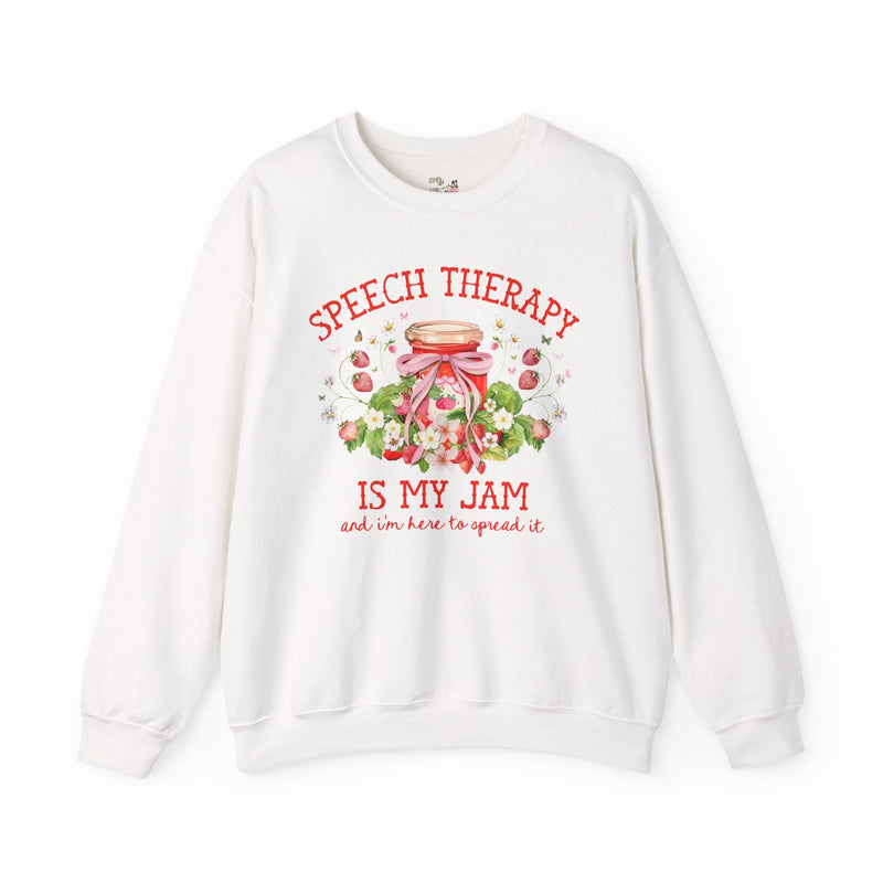 Speech Therapy is My Jam Sweatshirt Strawberries and Flowers: Cute Congratulations Gift for New Speech Language Pathologist, Graduation Gift - Opal and June